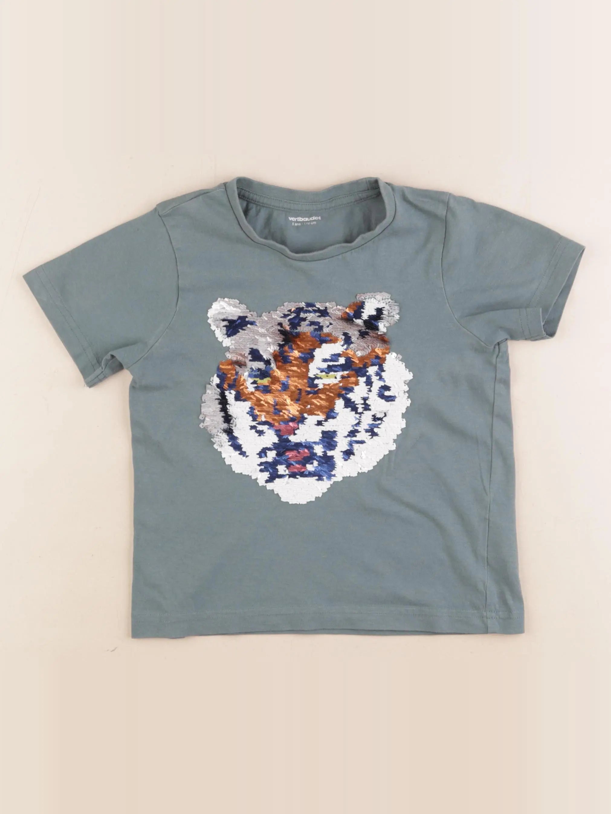 Vertbaudet - tee-shirt bleu - 5 ans