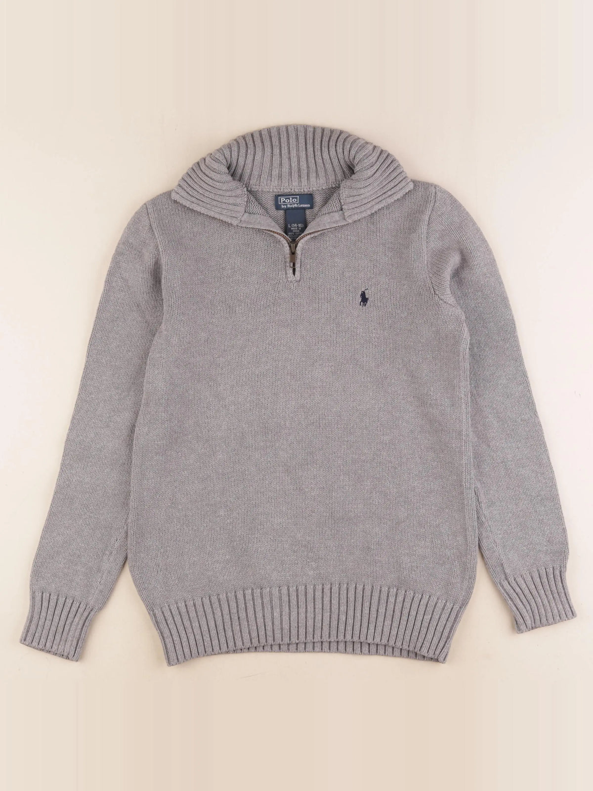 Ralph Lauren - pull gris - 14/16 ans