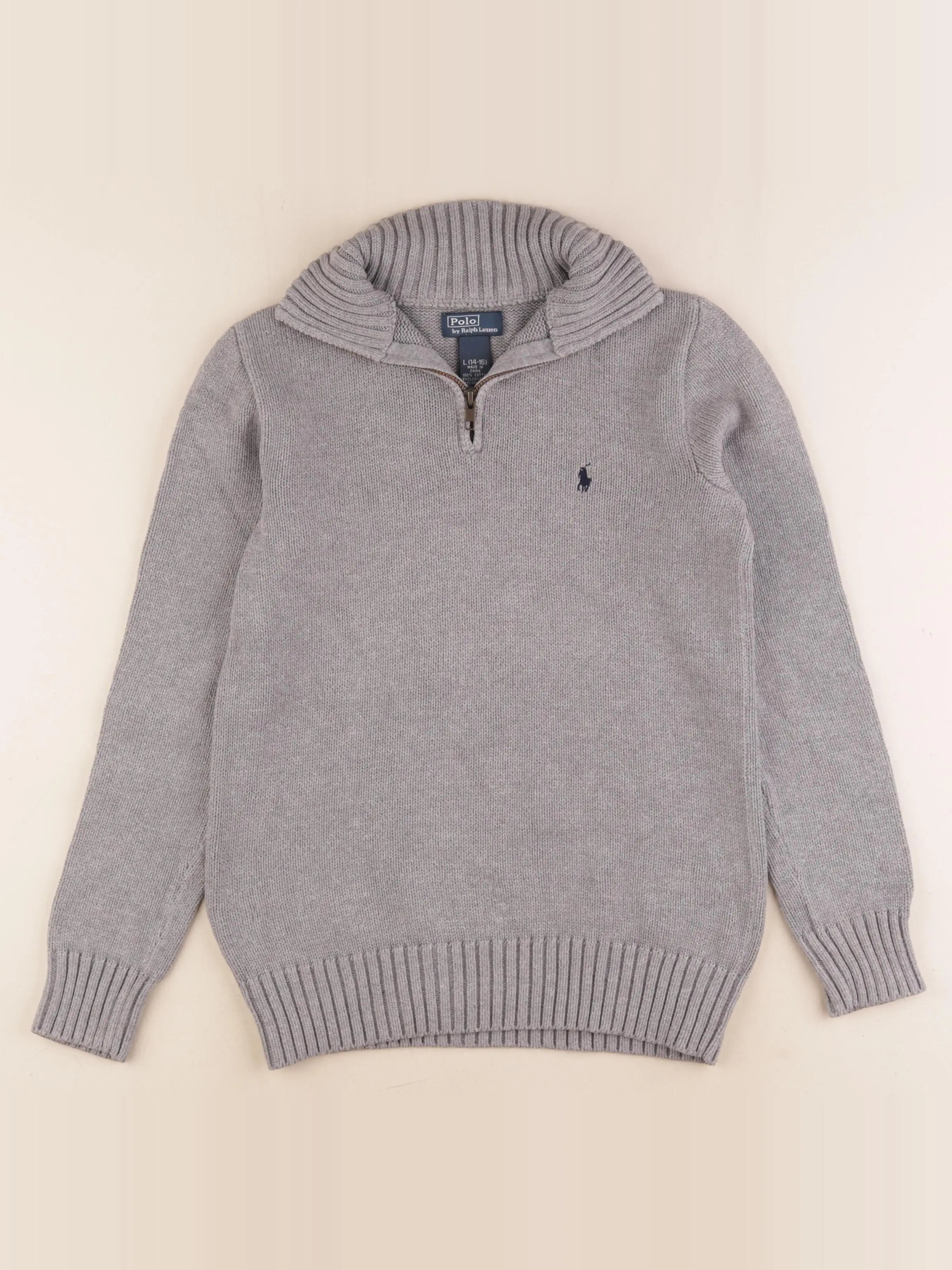 Ralph Lauren - pull gris - 14/16 ans