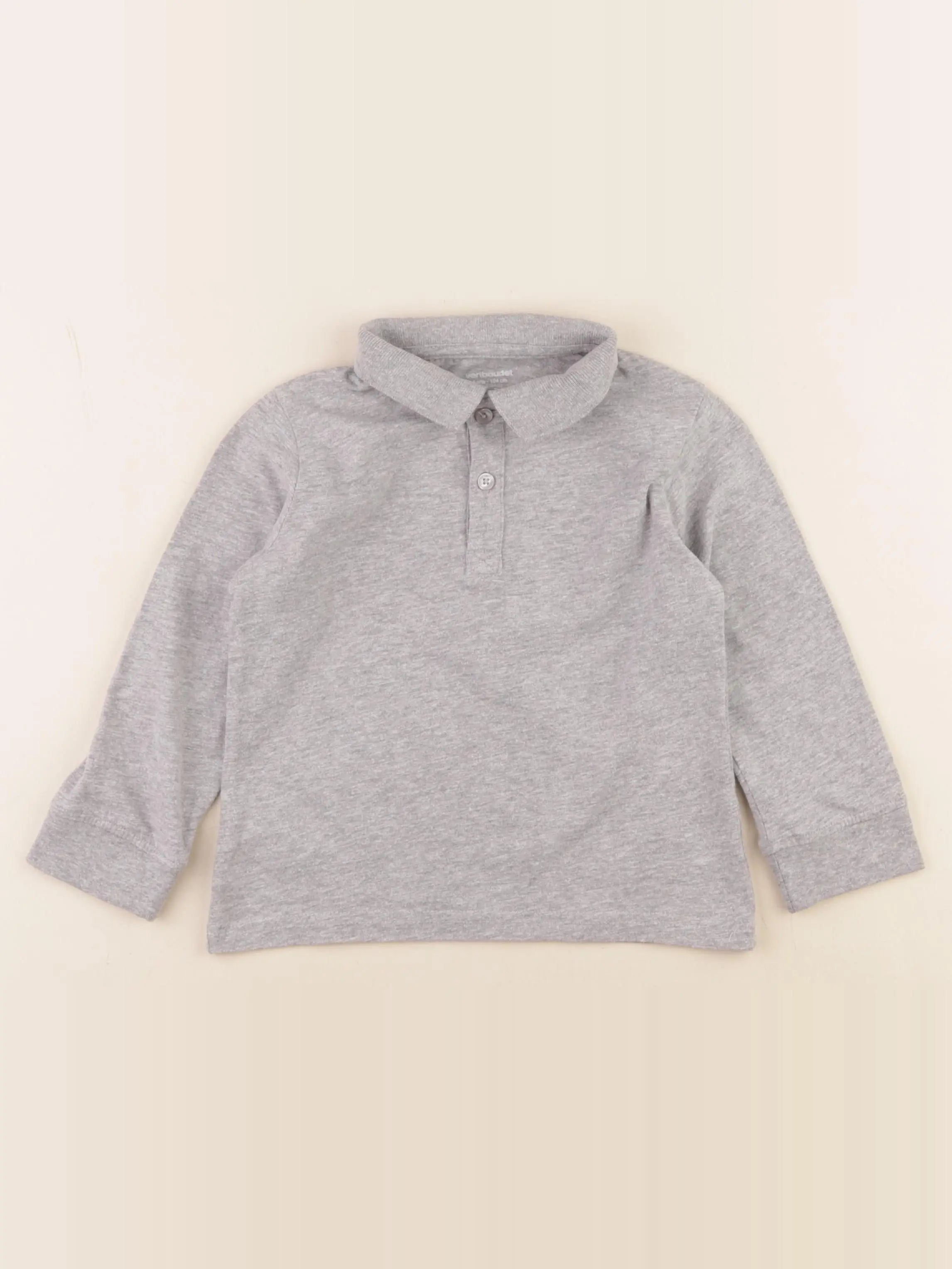 Vertbaudet - polo gris - 4 ans
