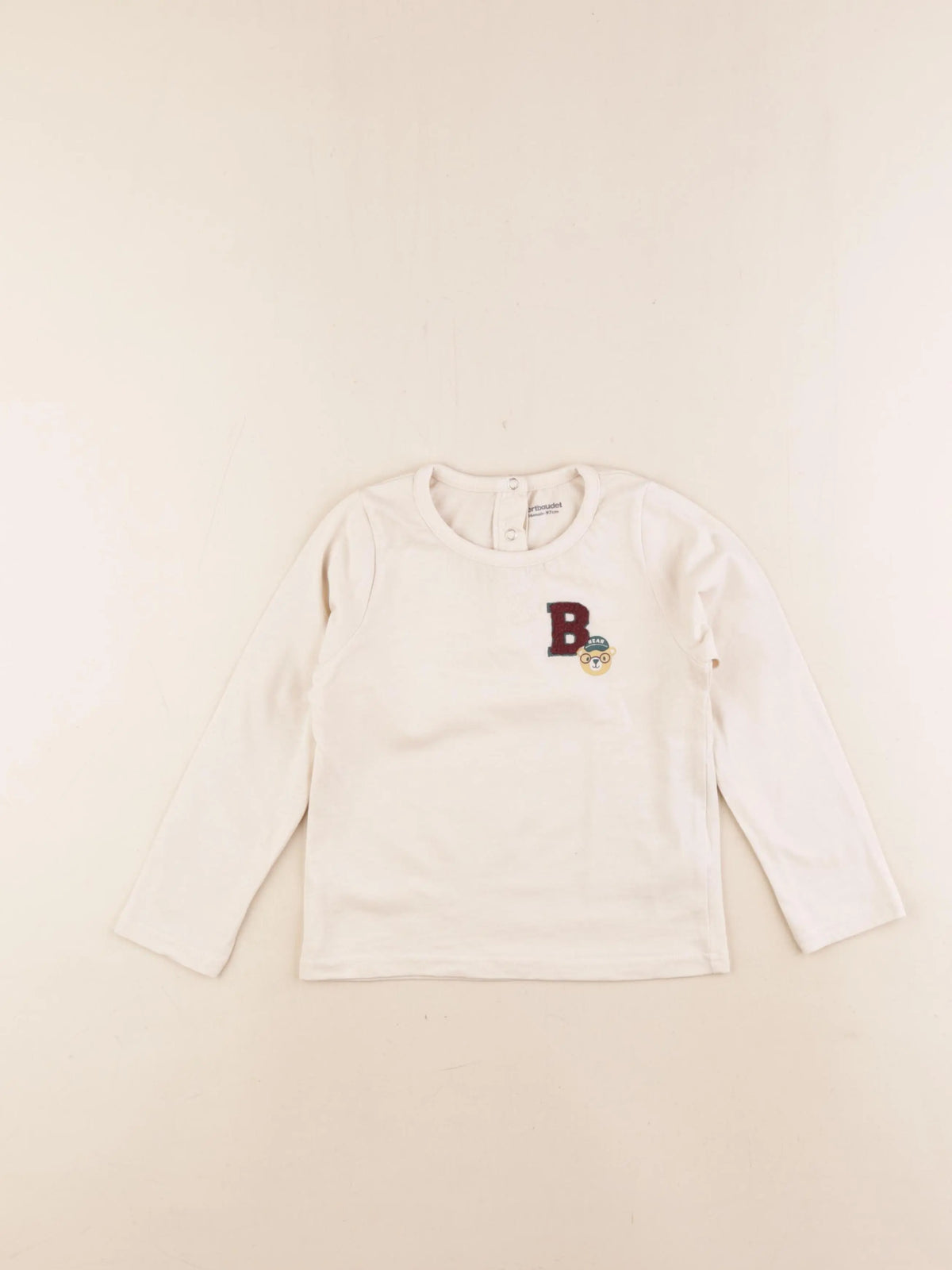 Vertbaudet - tee-shirt beige - 36 mois