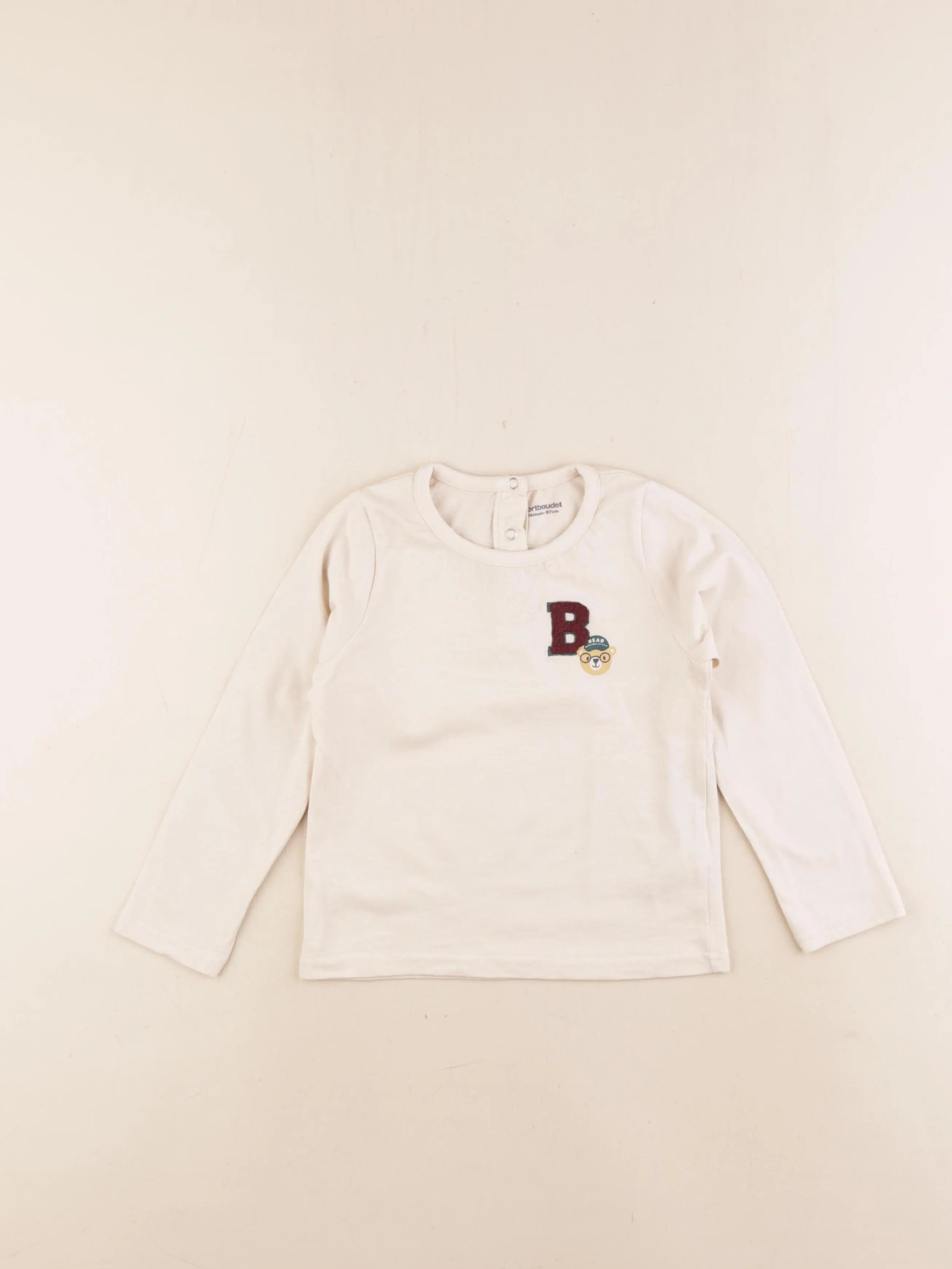 Vertbaudet - tee-shirt beige - 36 mois