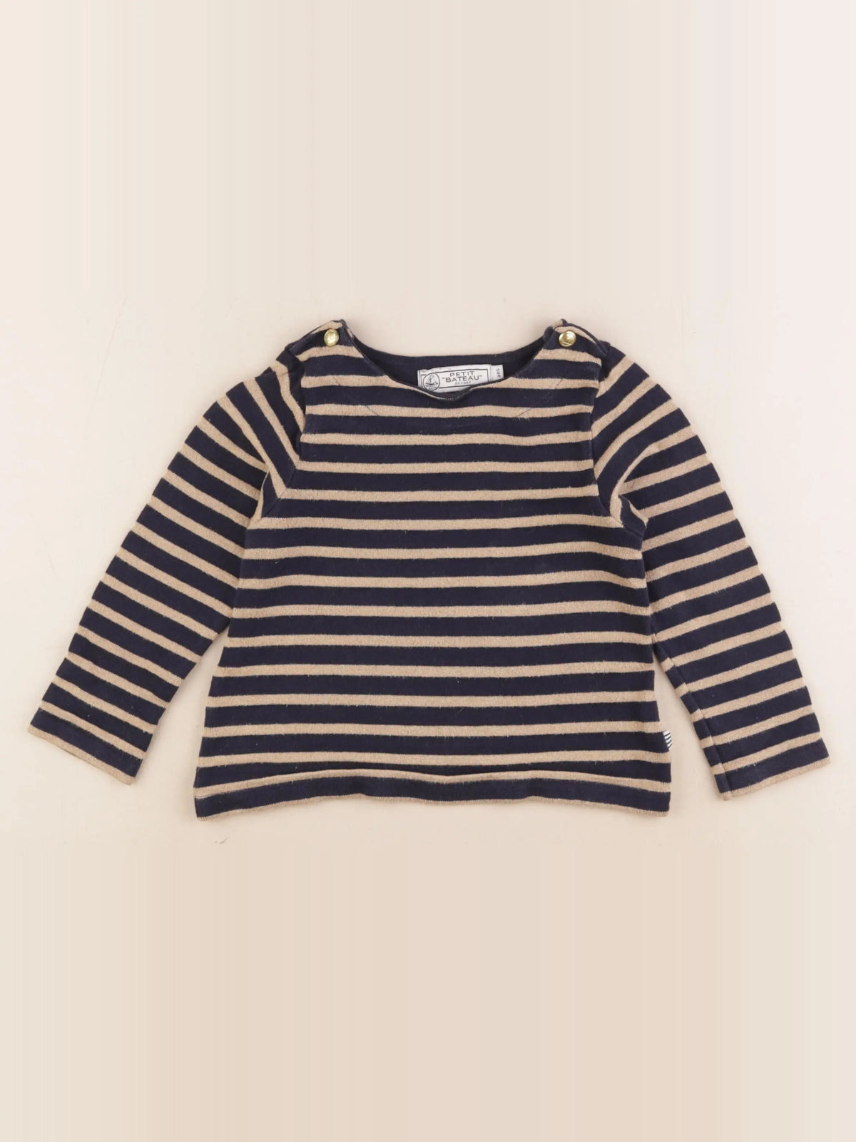 Petit Bateau - tee-shirt bleu, or - 4 ans