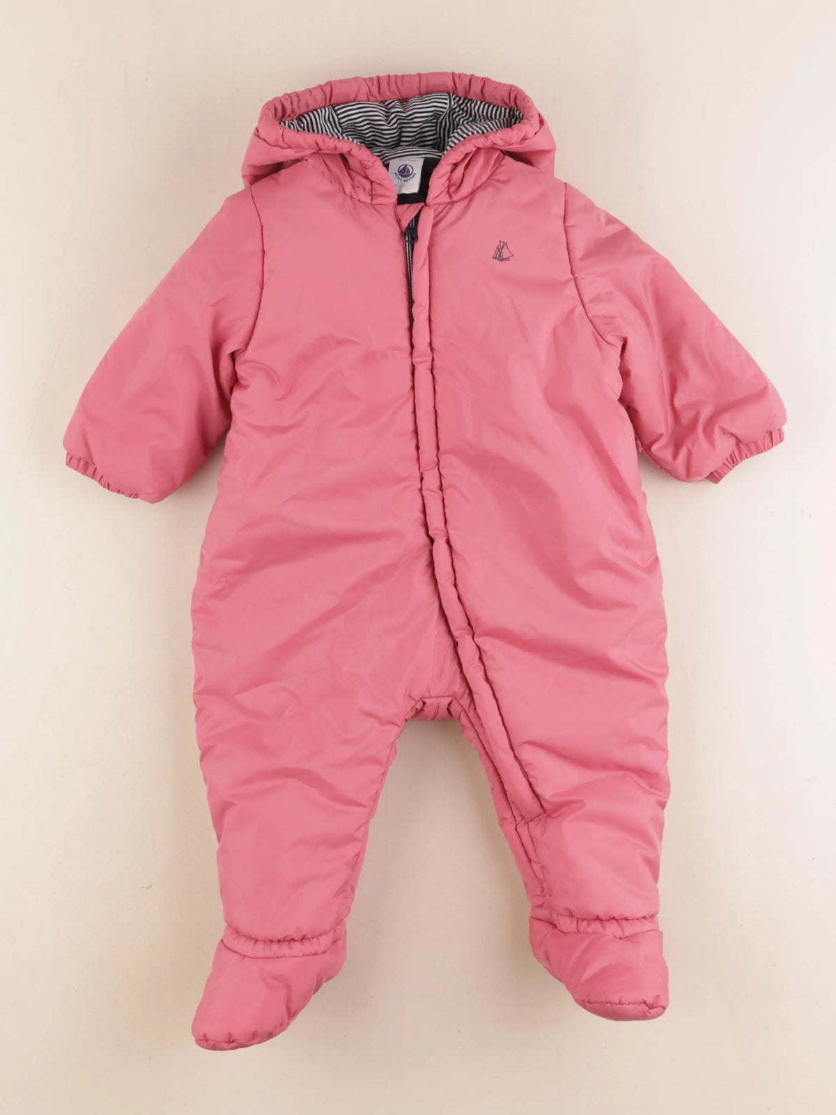 Petit Bateau - combi-pilote rose - 12 mois
