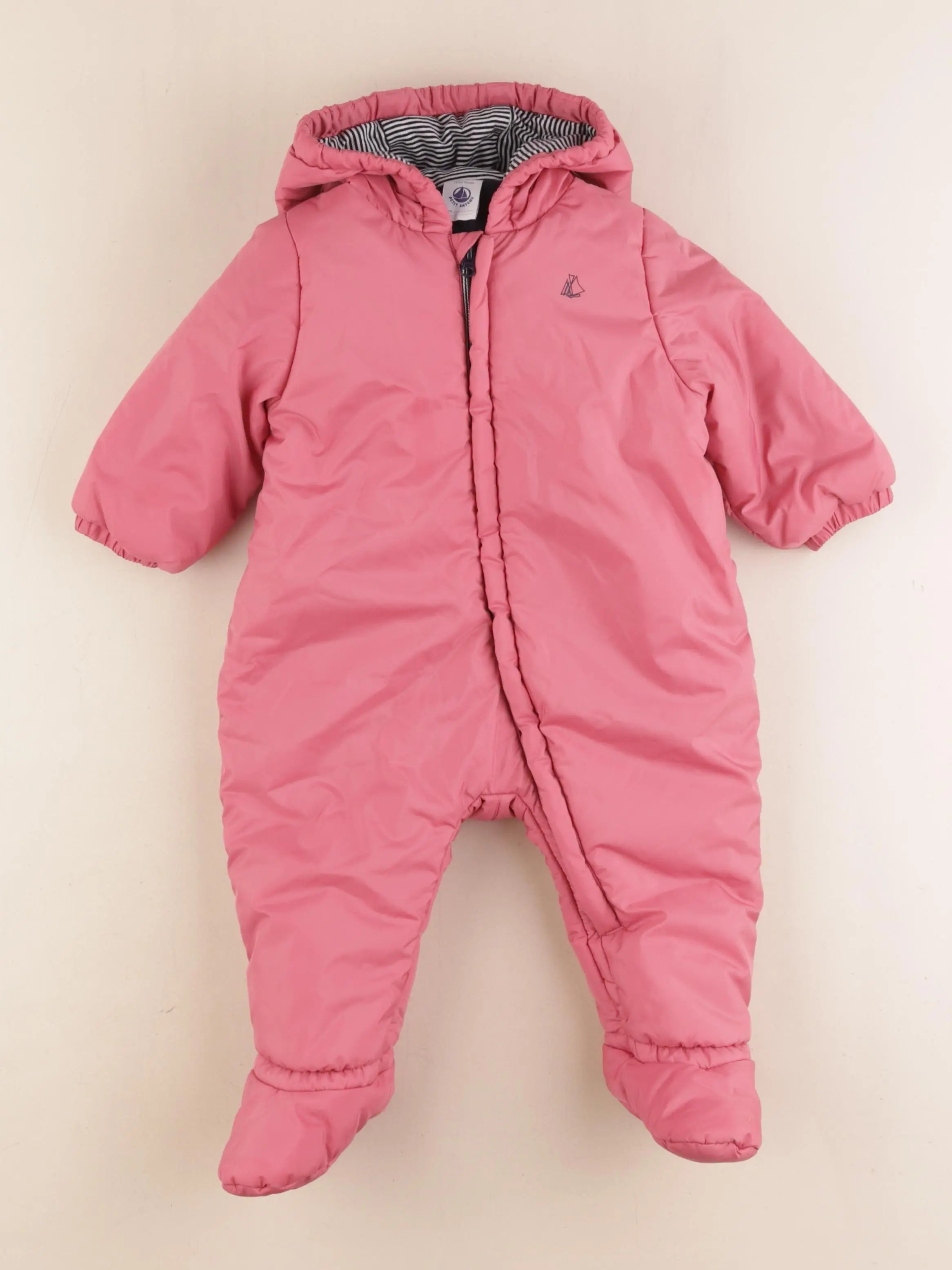 Petit Bateau - combi-pilote rose - 12 mois
