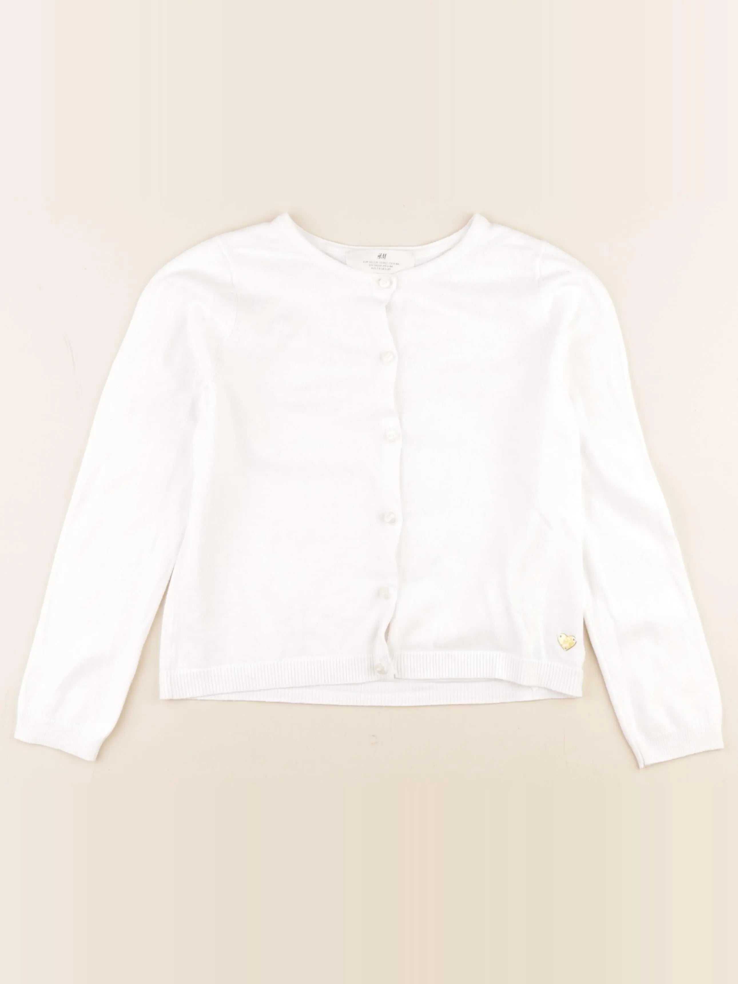 H&M - gilet blanc - 6/8 ans