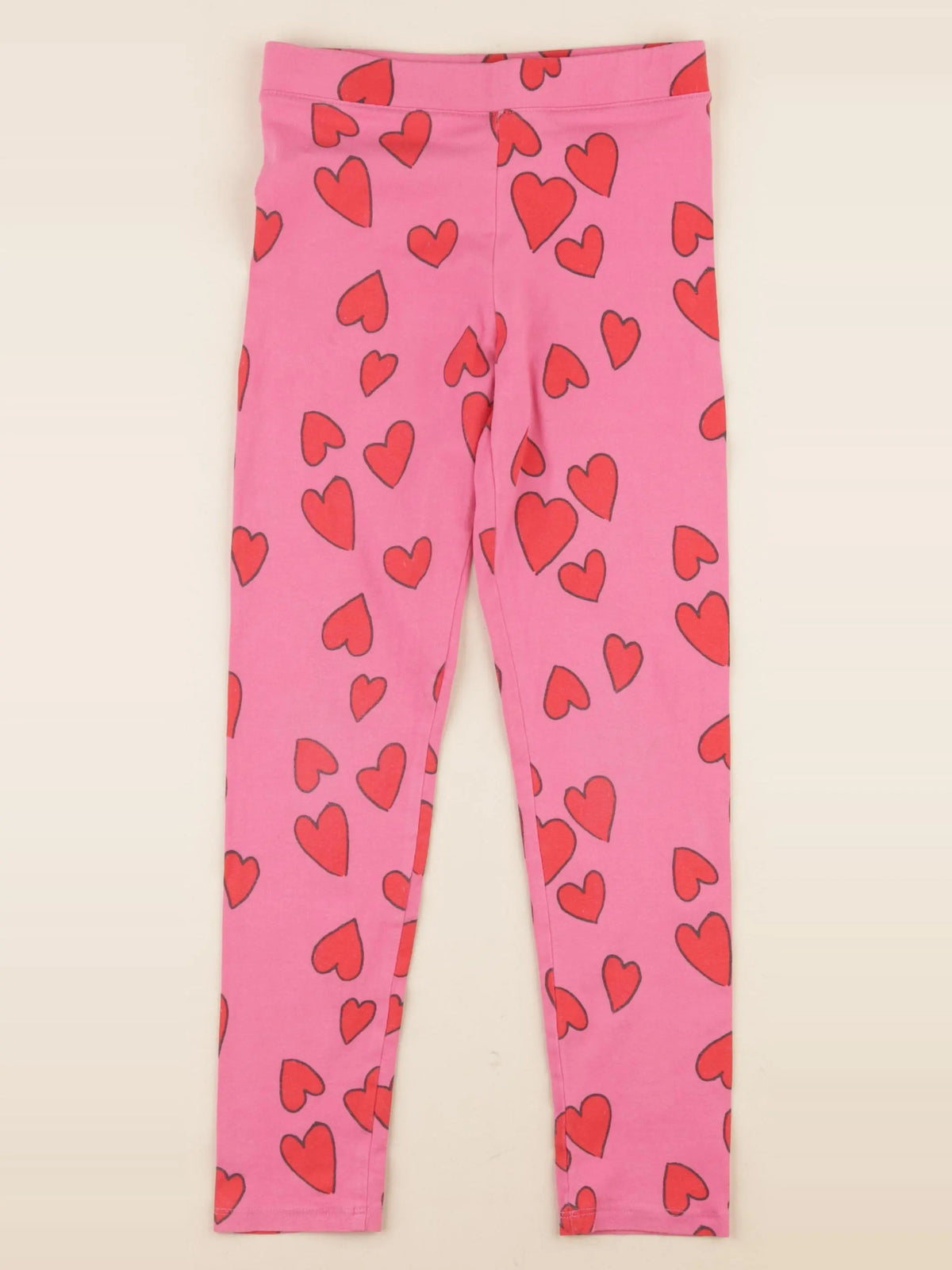 H&M - legging rouge, rose - 7/8 ans
