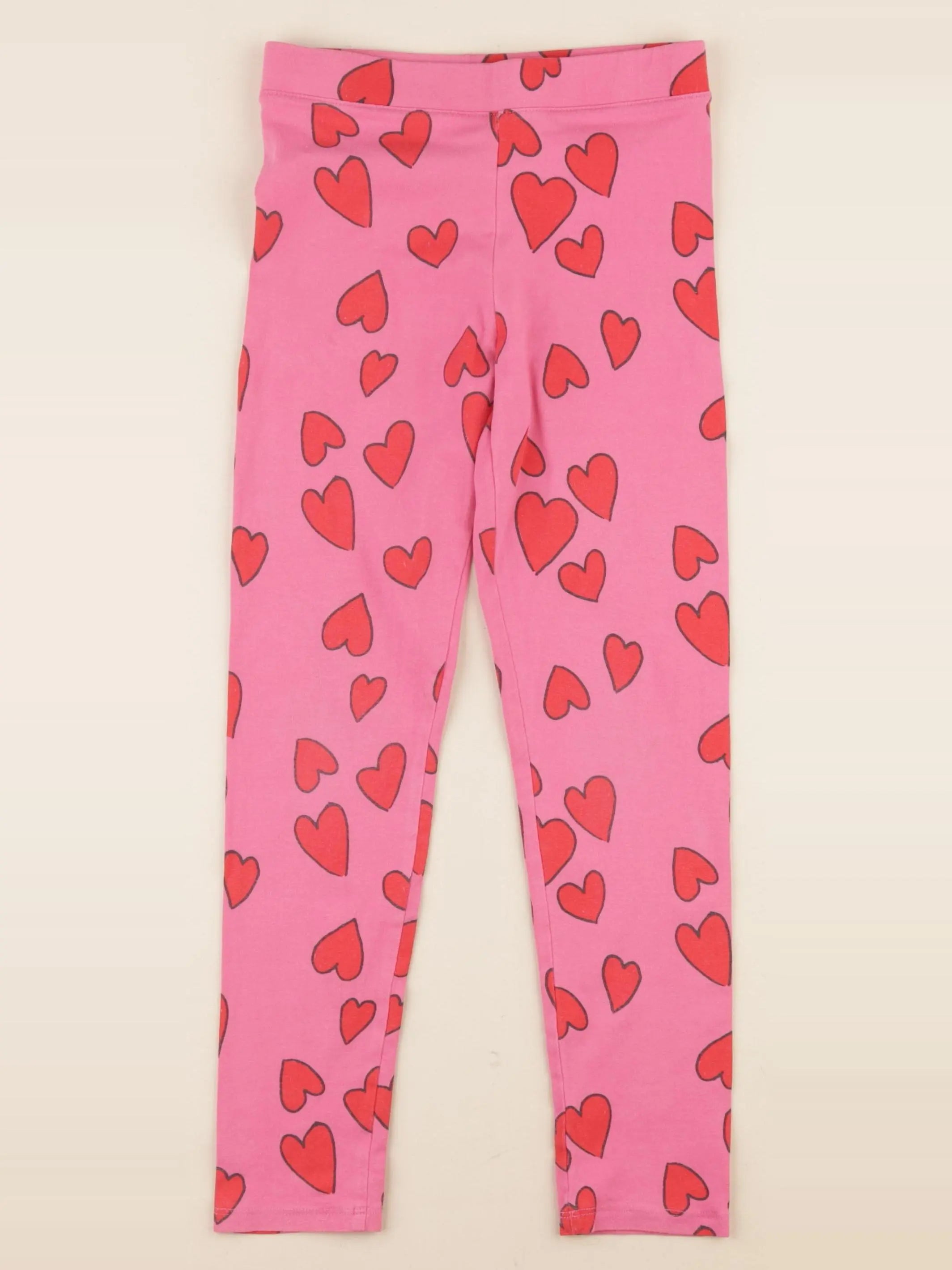 H&M - legging rouge, rose - 7/8 ans
