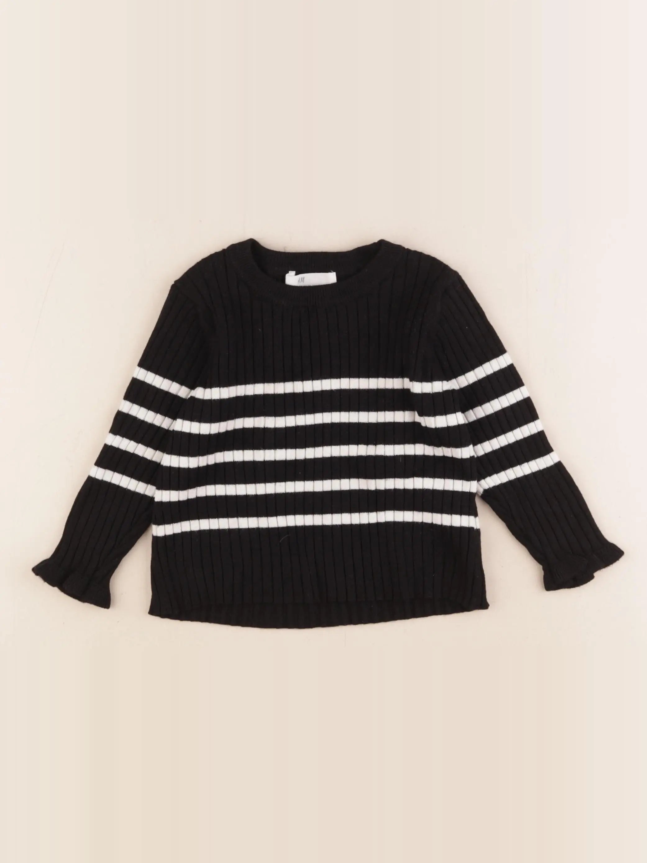H&M - pull noir - 18/24 mois