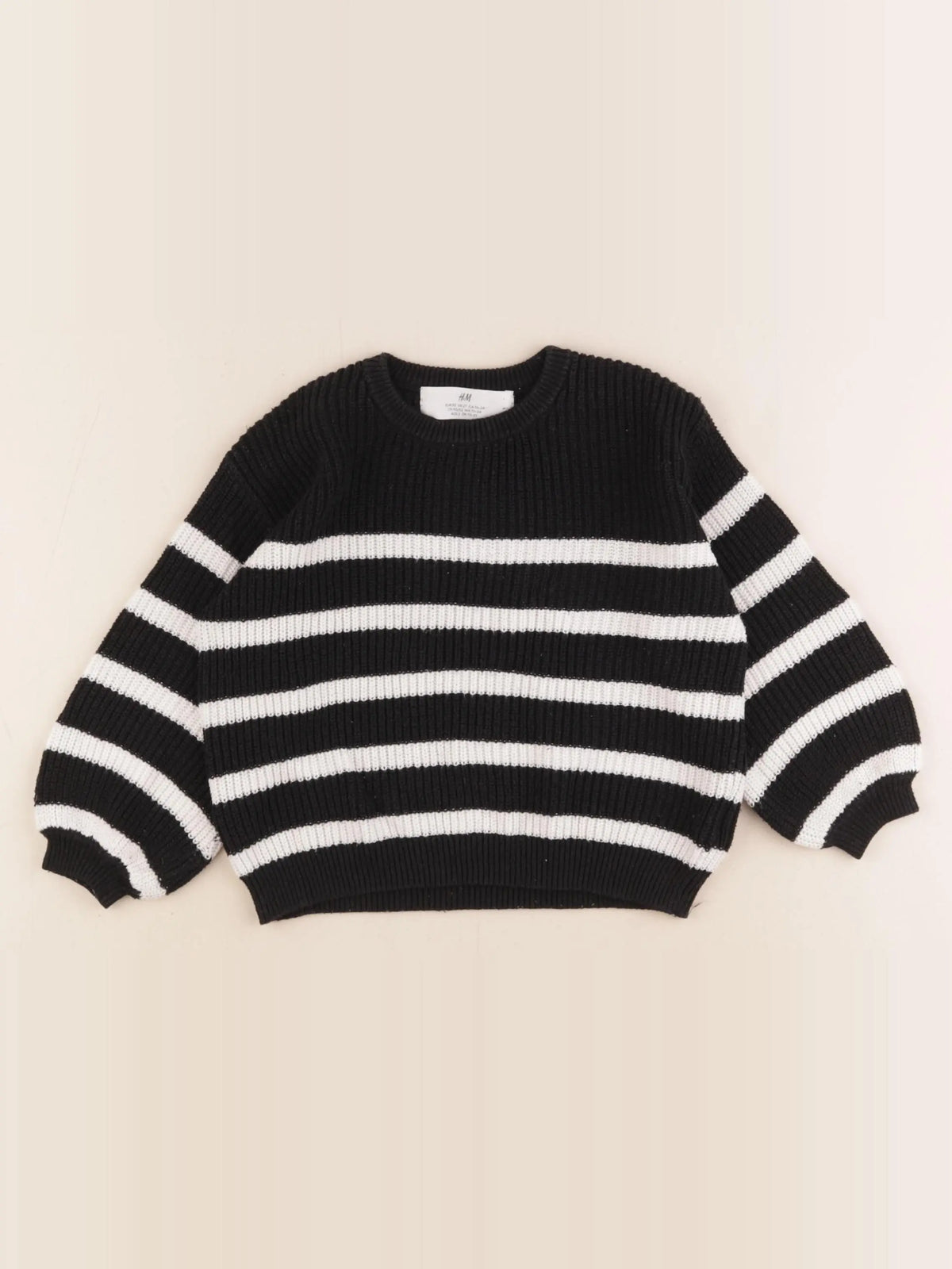 H&M - pull noir - 18/24 mois