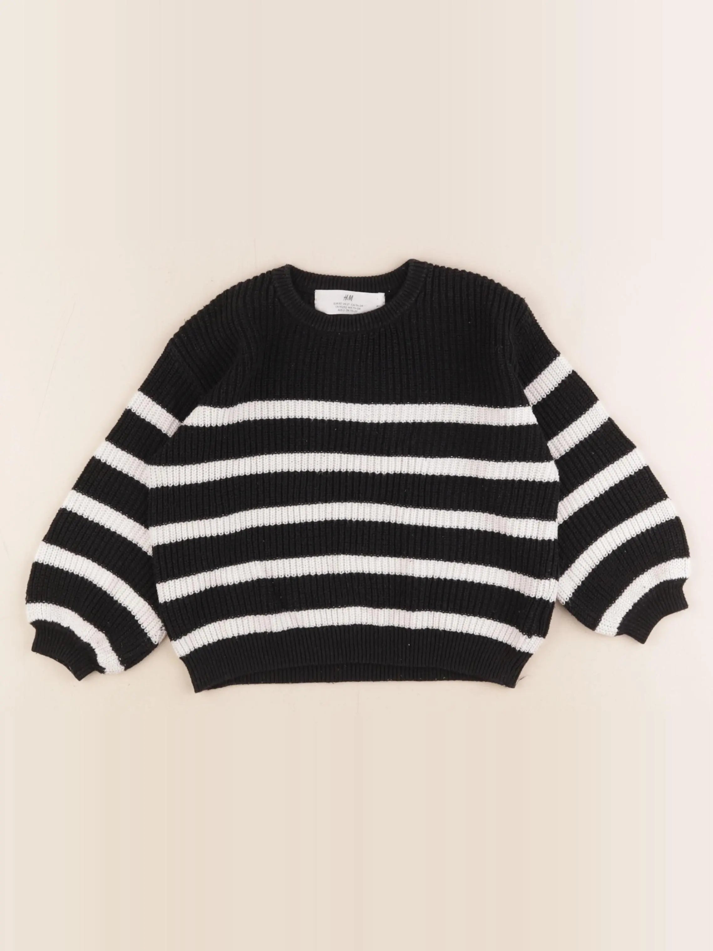 H&M - pull noir - 18/24 mois