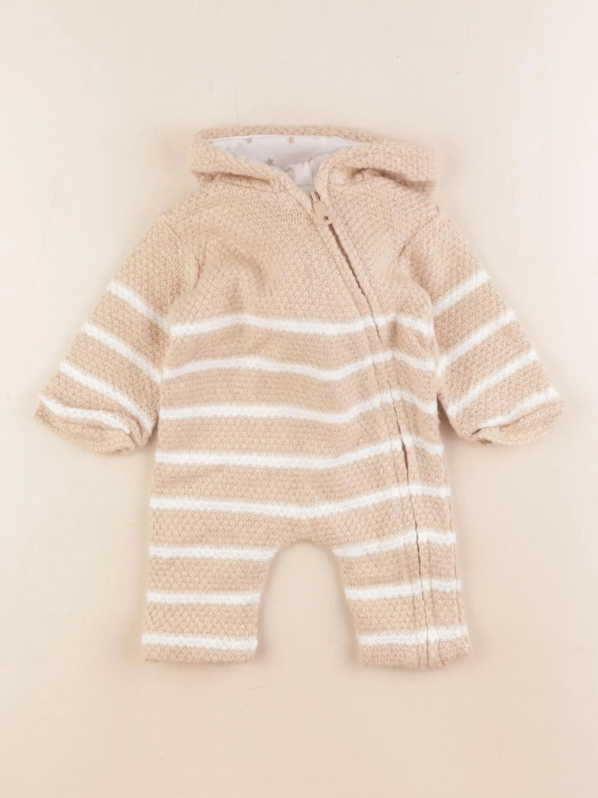 Vertbaudet - combinaison beige - 3 mois