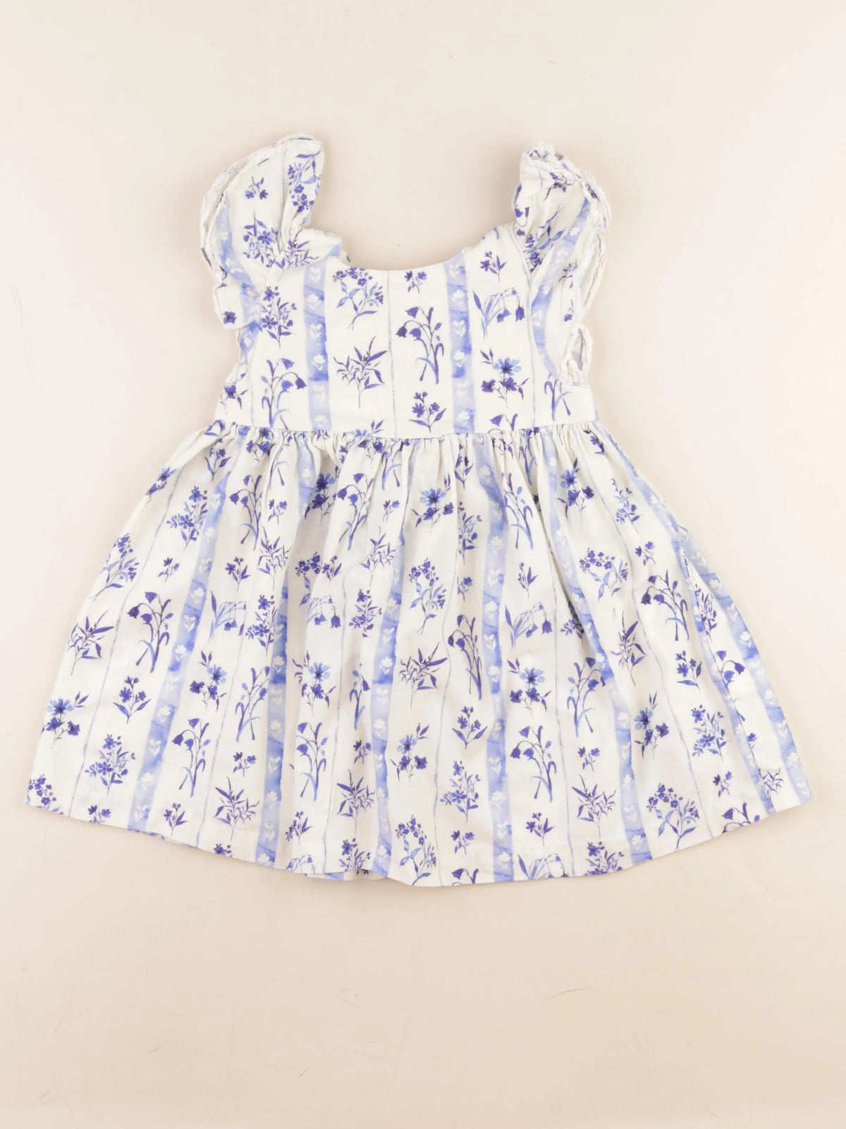 Next - robe blanc, bleu - 12/18 mois