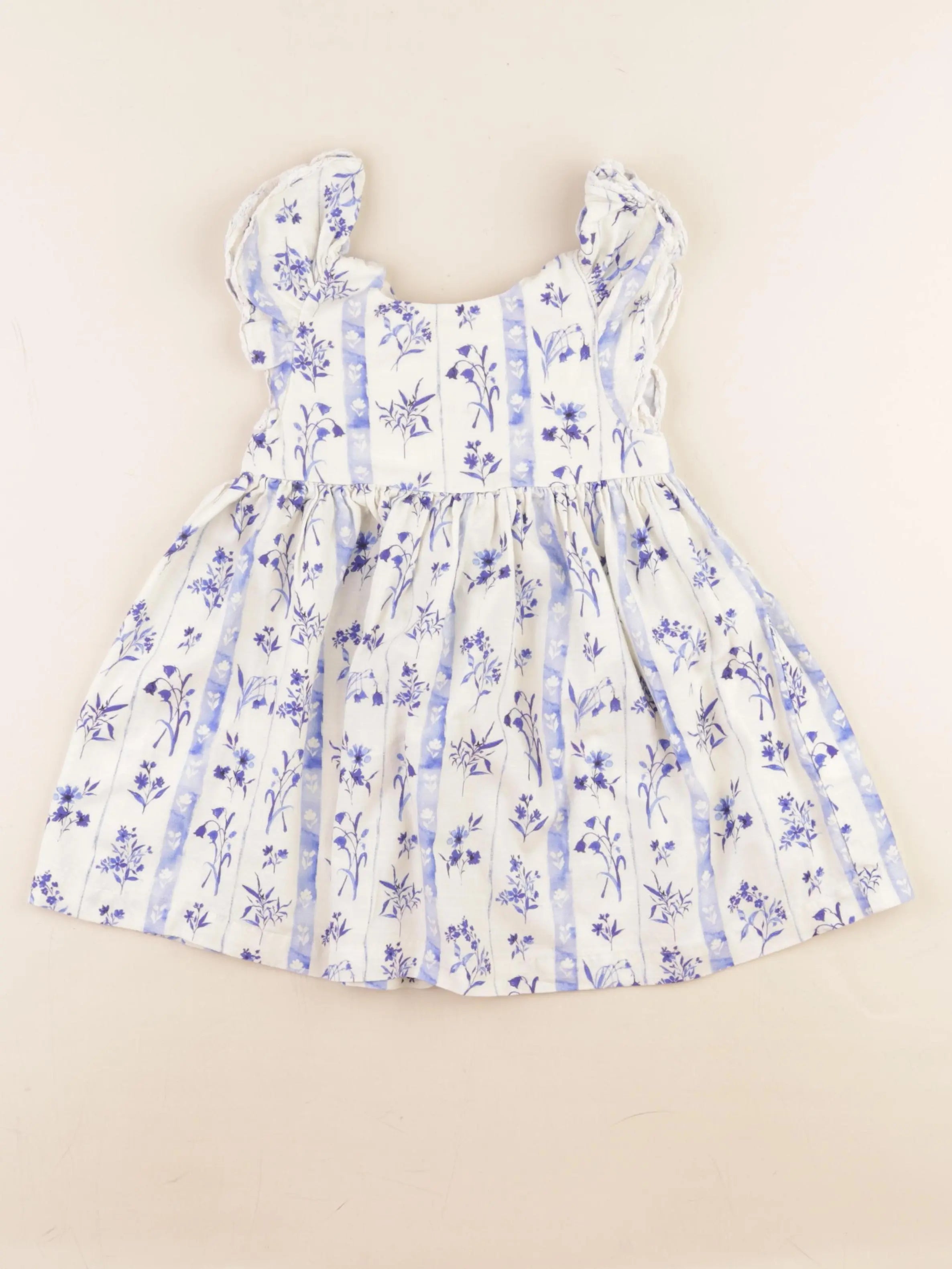 Next - robe blanc, bleu - 12/18 mois