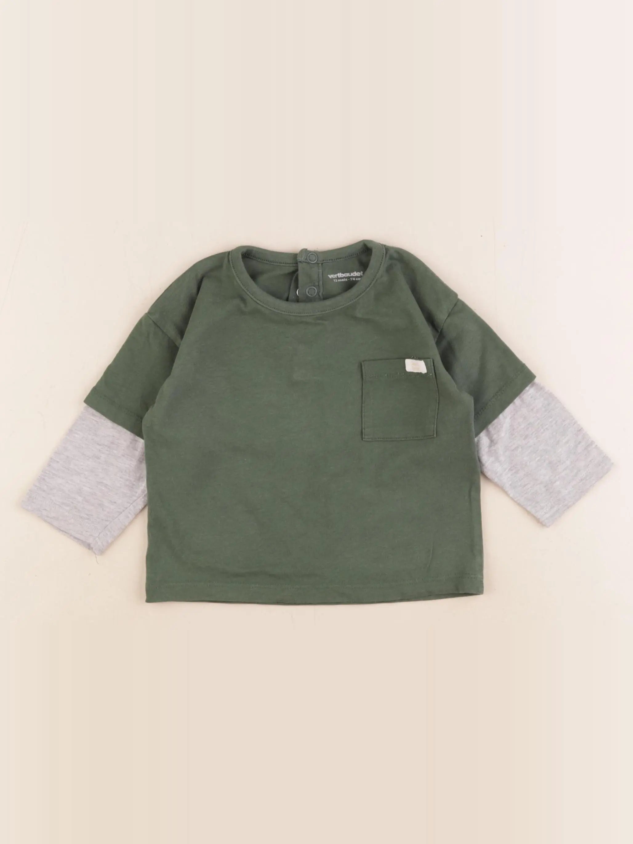 Vertbaudet - tee-shirt vert - 12 mois
