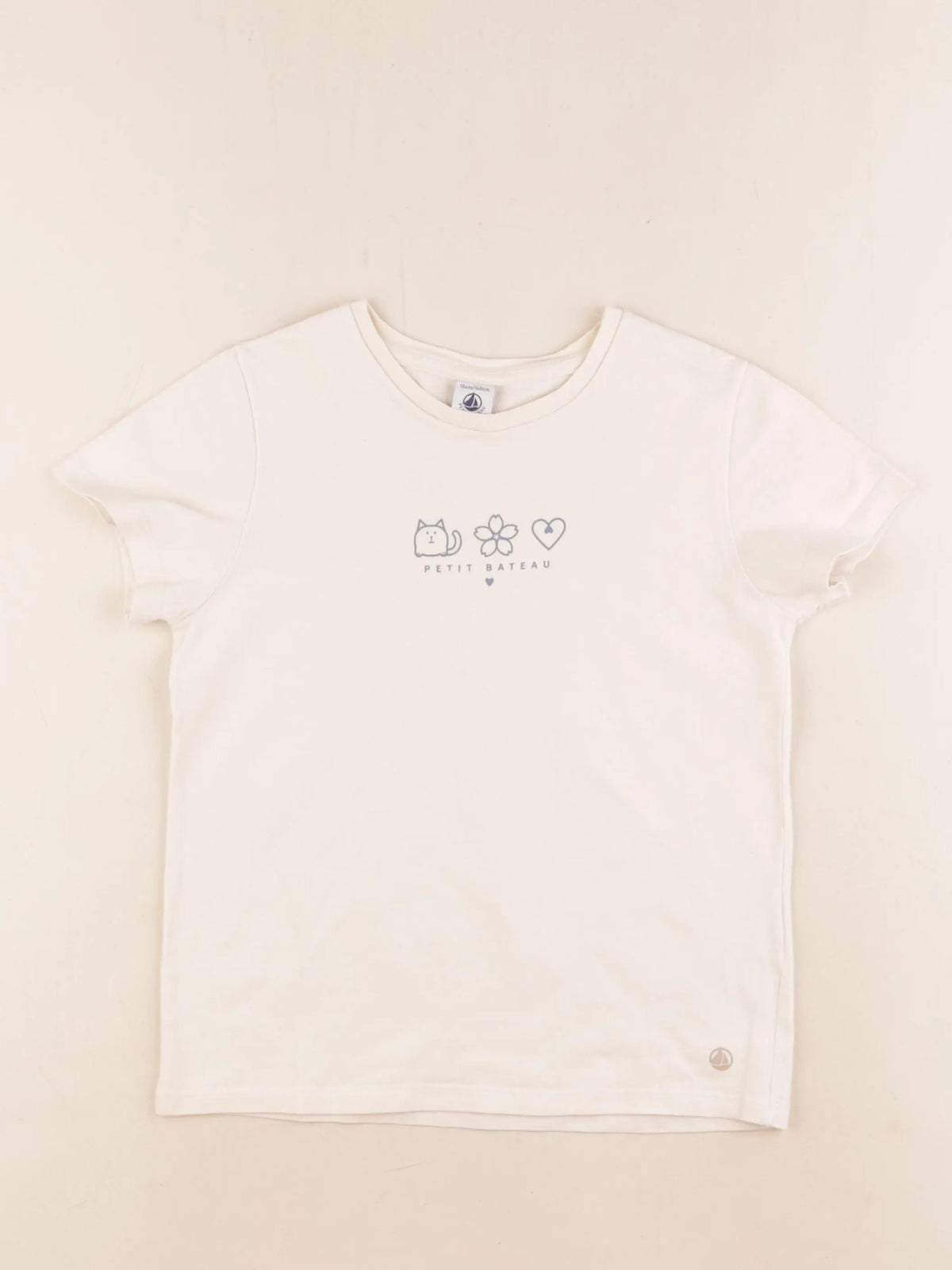Petit Bateau - tee-shirt beige - 10 ans
