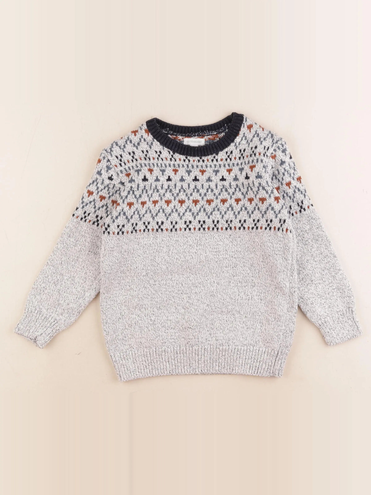Vertbaudet - pull gris - 4 ans