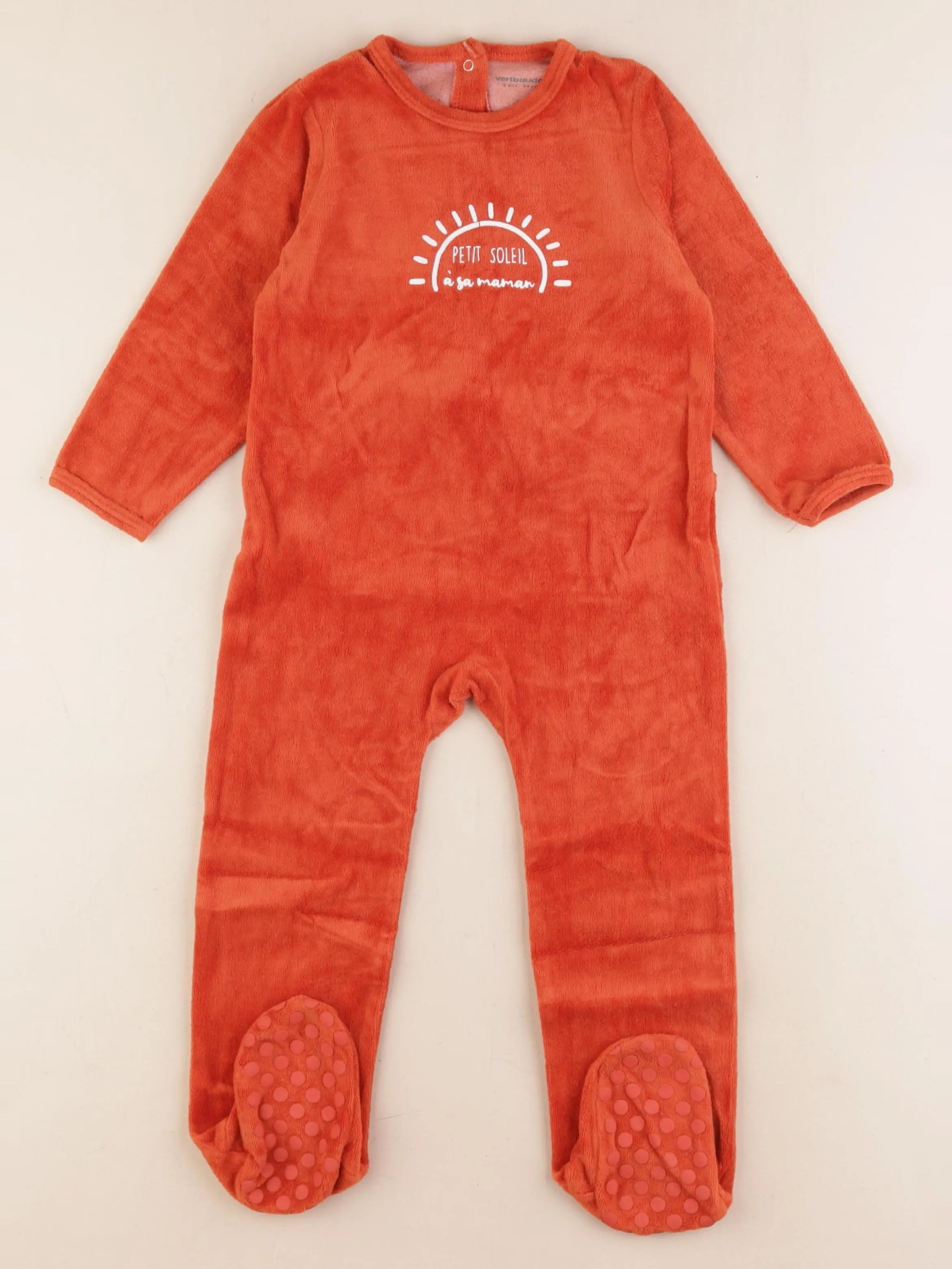 Vertbaudet - pyjama velours rouge - 3 ans
