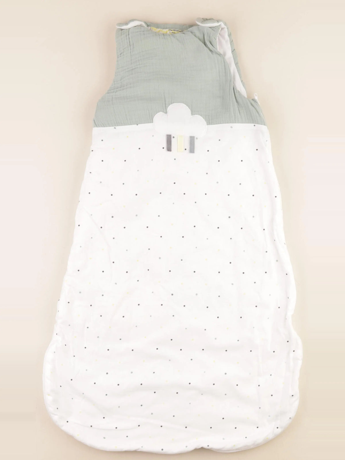 Vertbaudet - gigoteuse TOG 2,5 vert, blanc - 6/18 mois