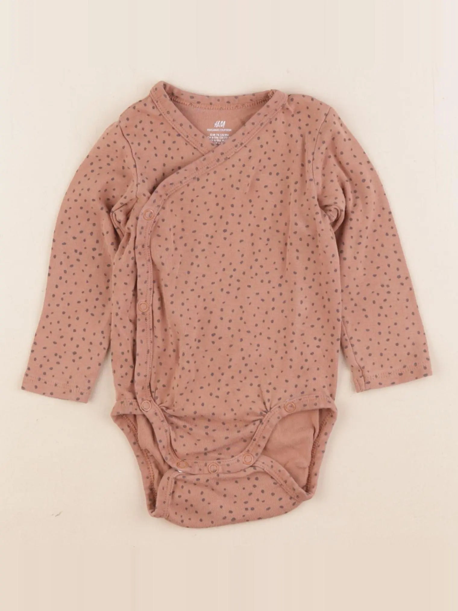 H&M - body marron - 6/9 mois