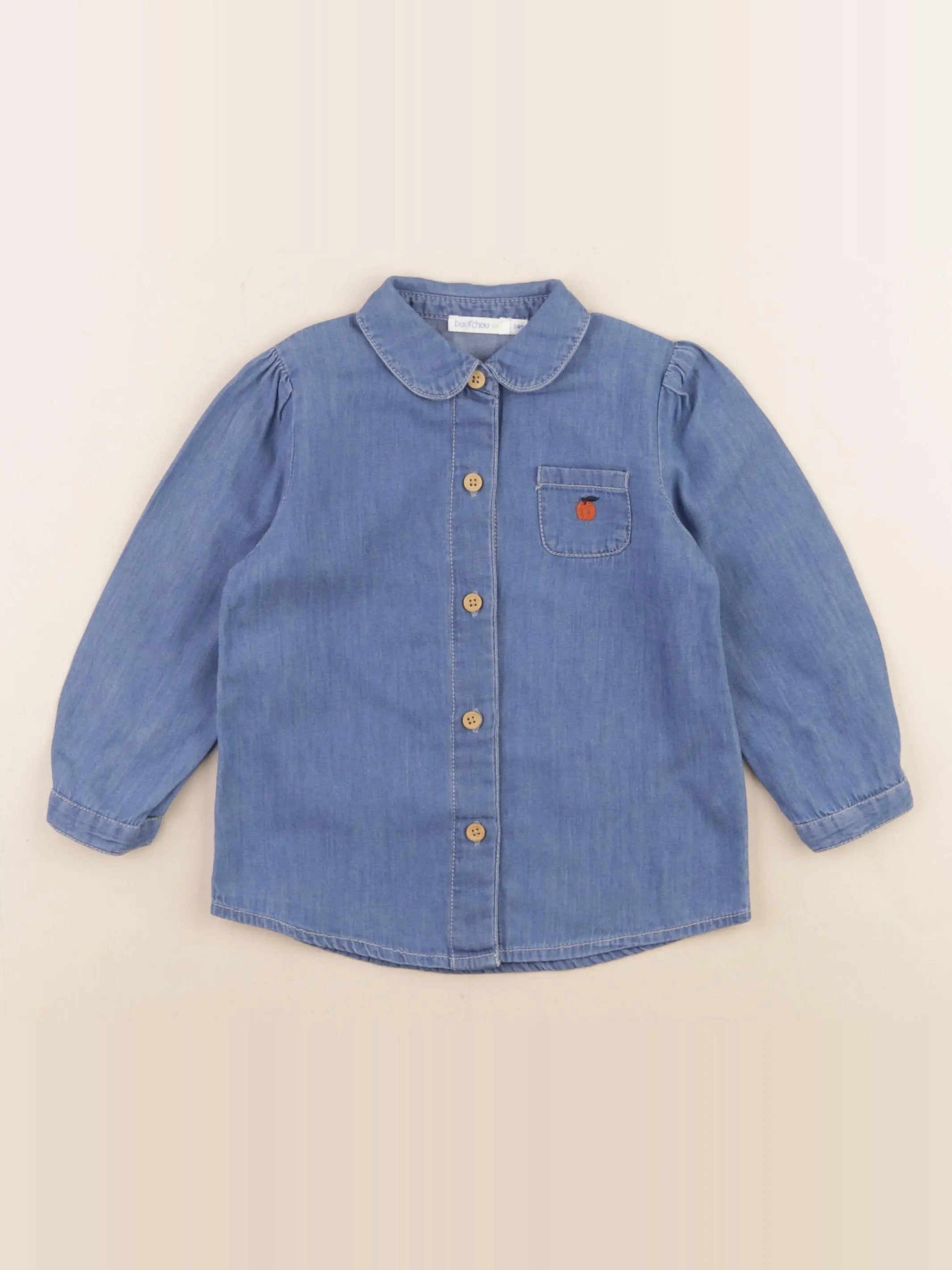 Boutchou - chemise bleu - 24 mois
