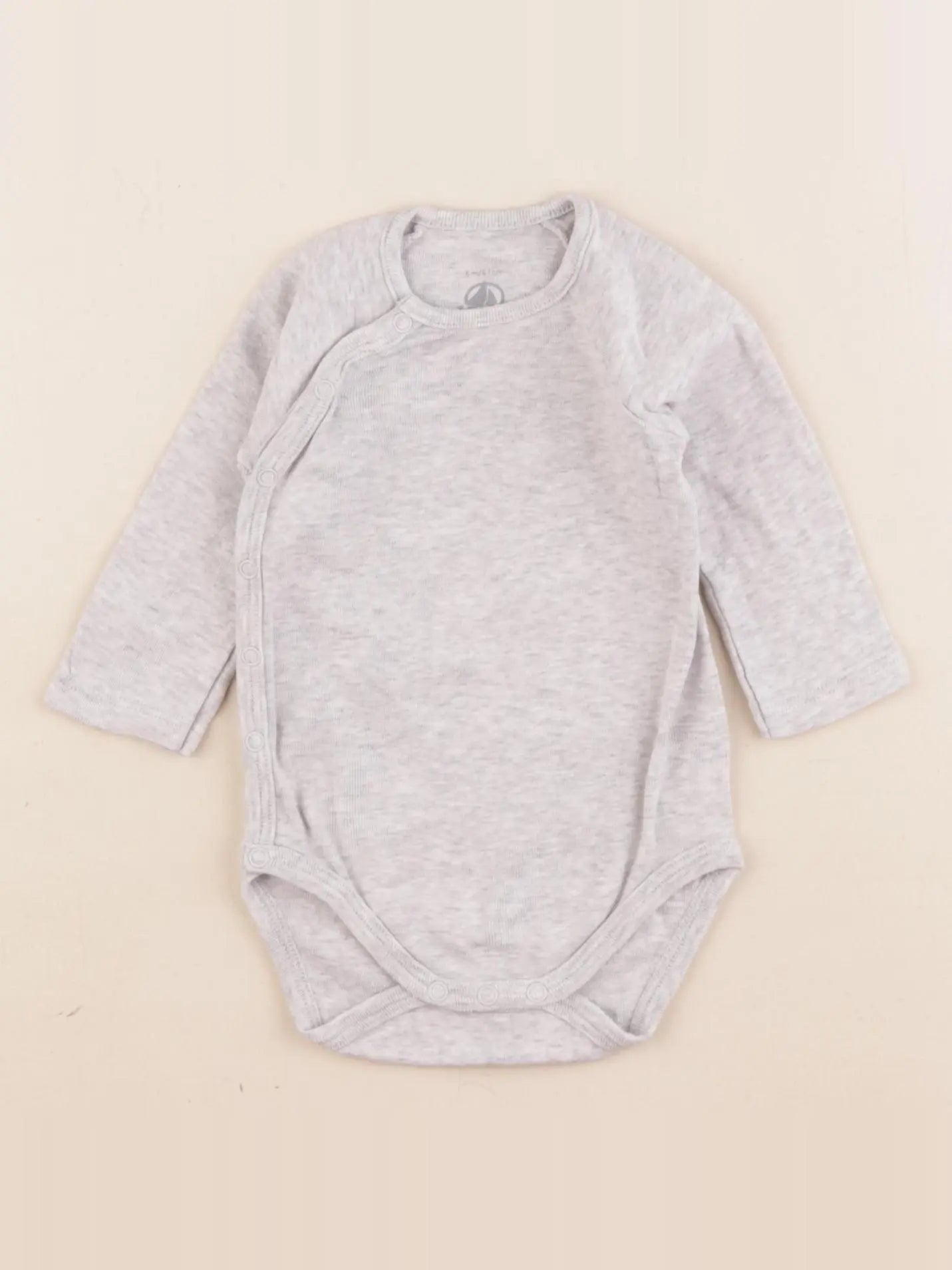 Petit Bateau - body gris - 6 mois