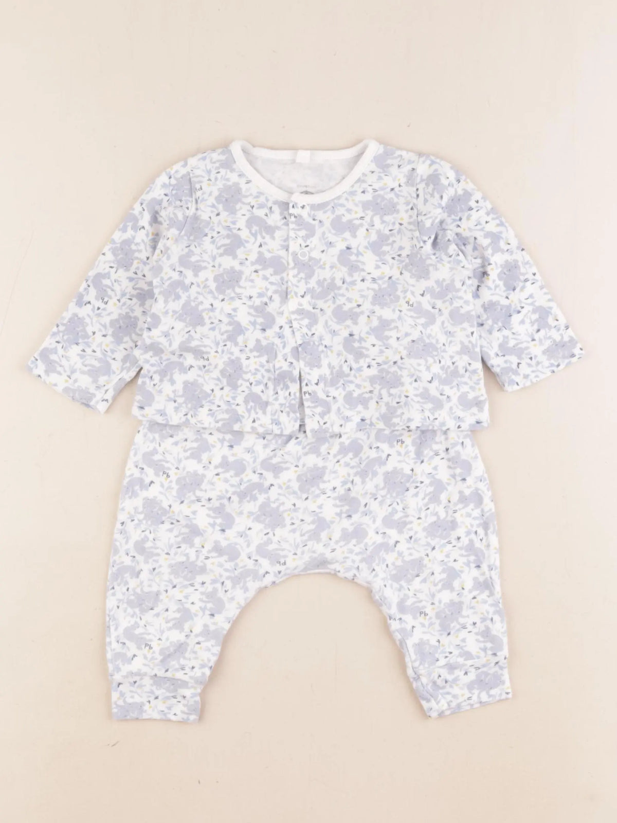 Petit Bateau - ensemble bleu - 6 mois