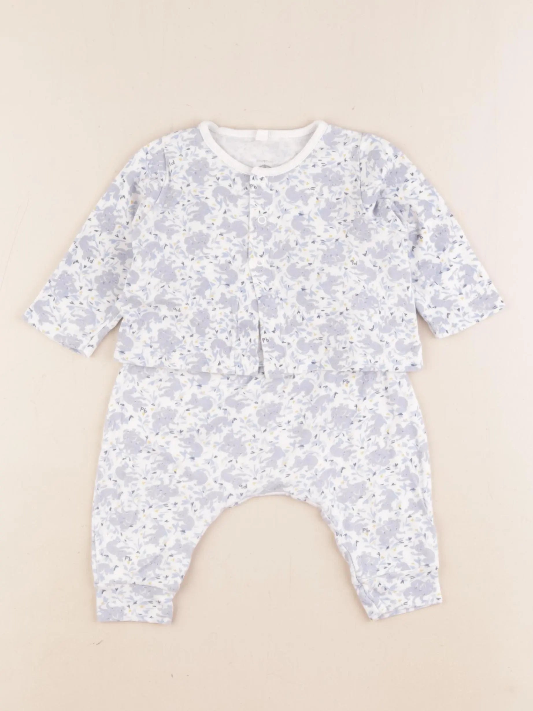 Petit Bateau - ensemble bleu - 6 mois