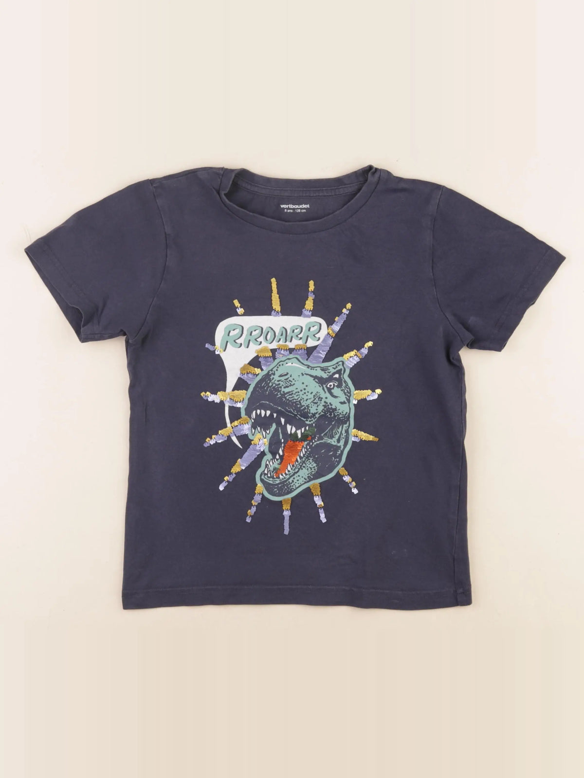 Vertbaudet - tee-shirt bleu - 8 ans