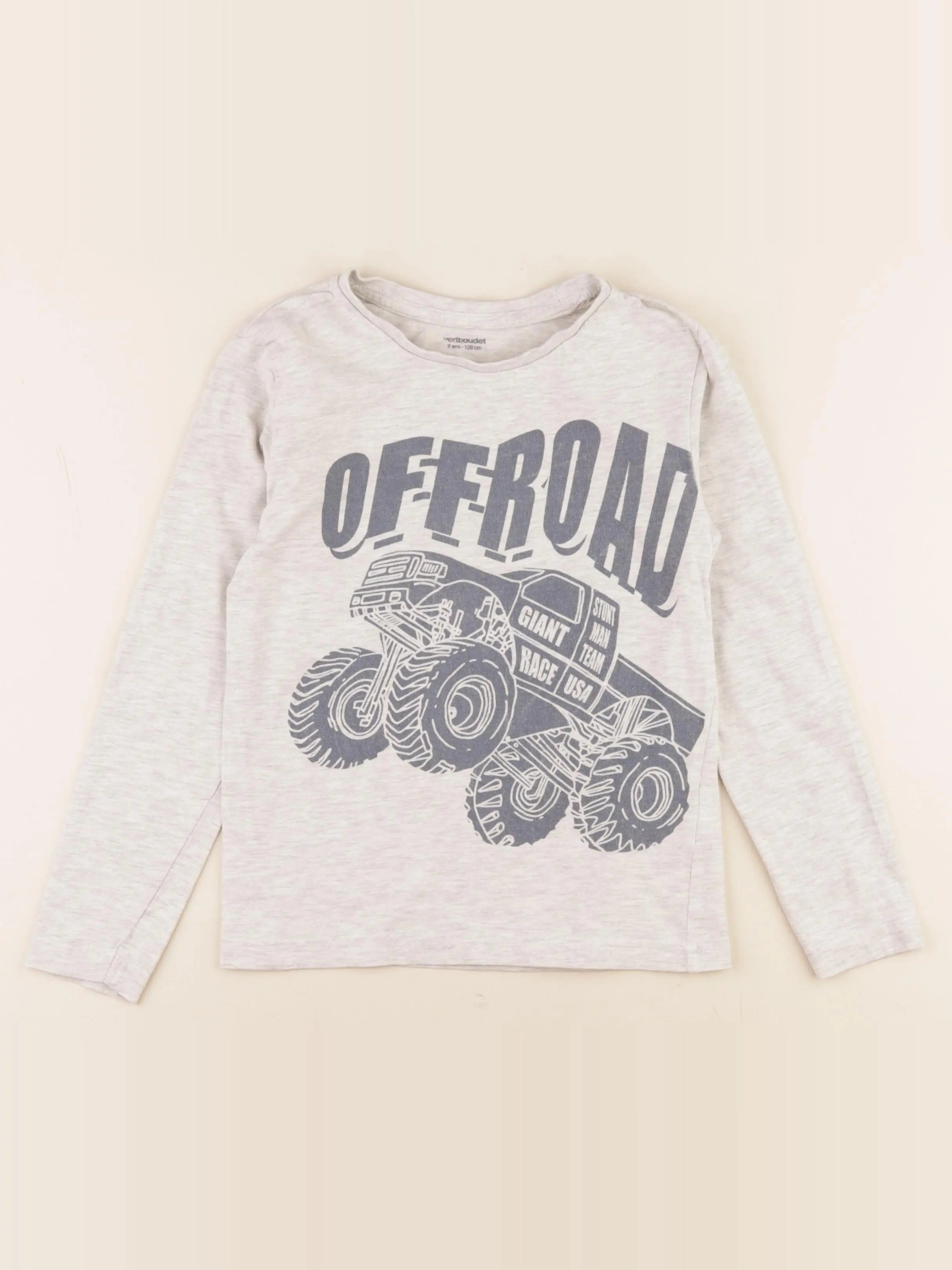 Vertbaudet - tee-shirt gris - 8 ans
