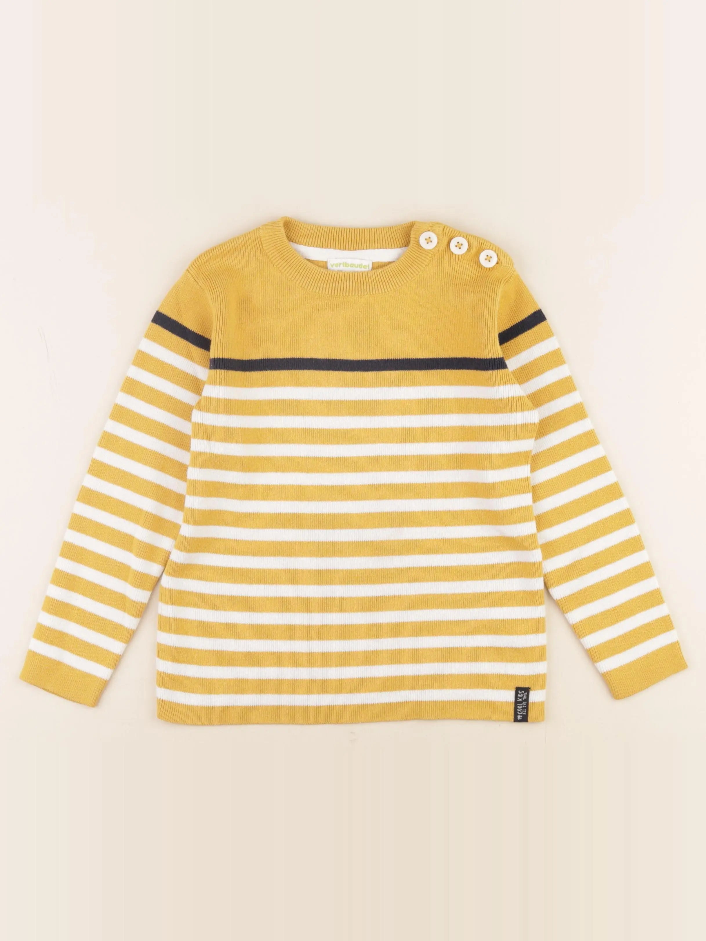 Vertbaudet - pull jaune - 6 ans