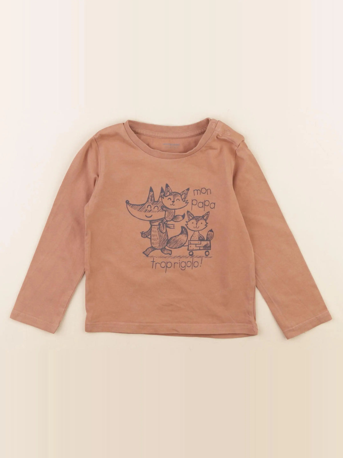 Vertbaudet - tee-shirt marron - 24 mois
