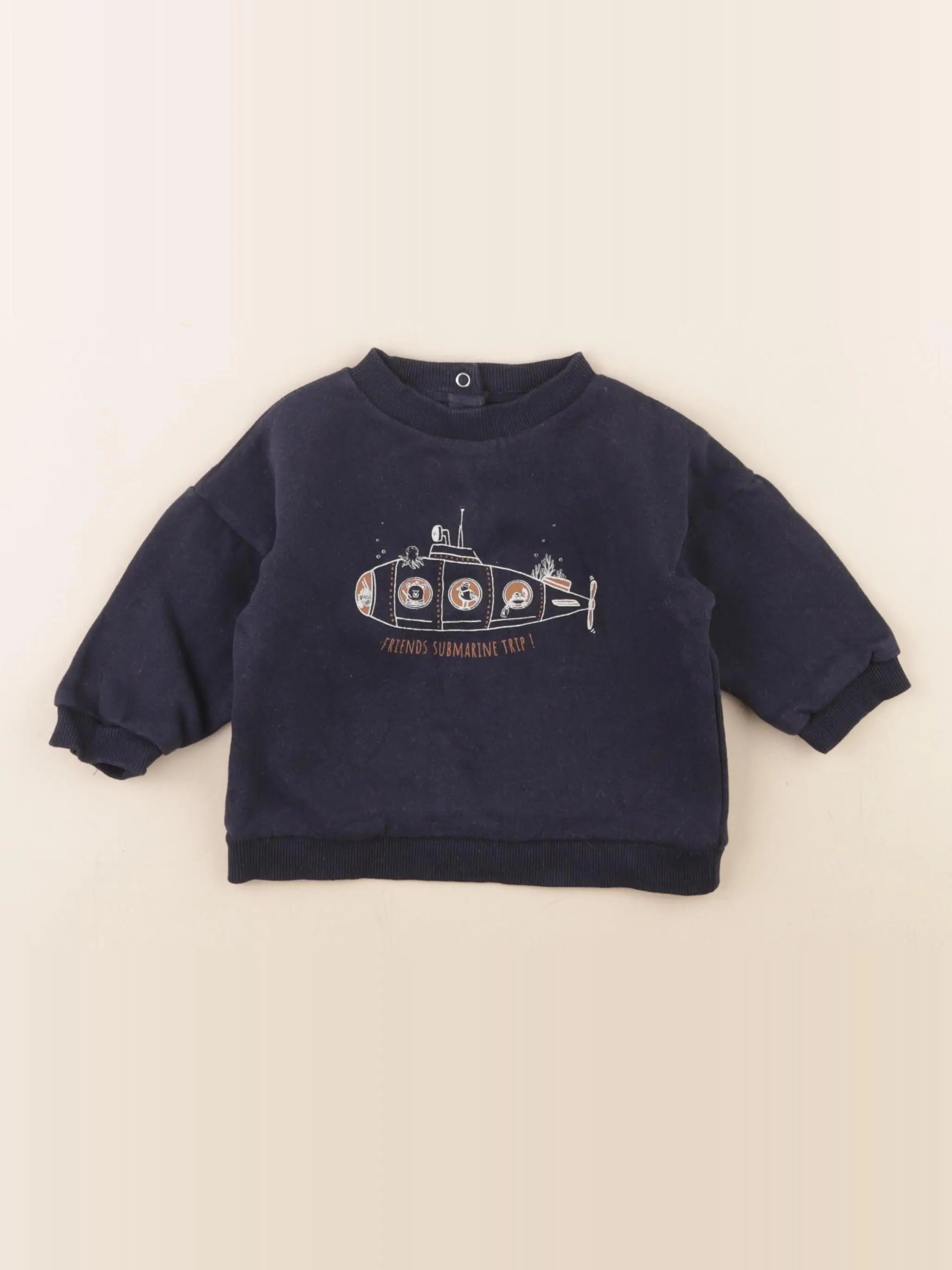Vertbaudet - sweat bleu - 9 mois
