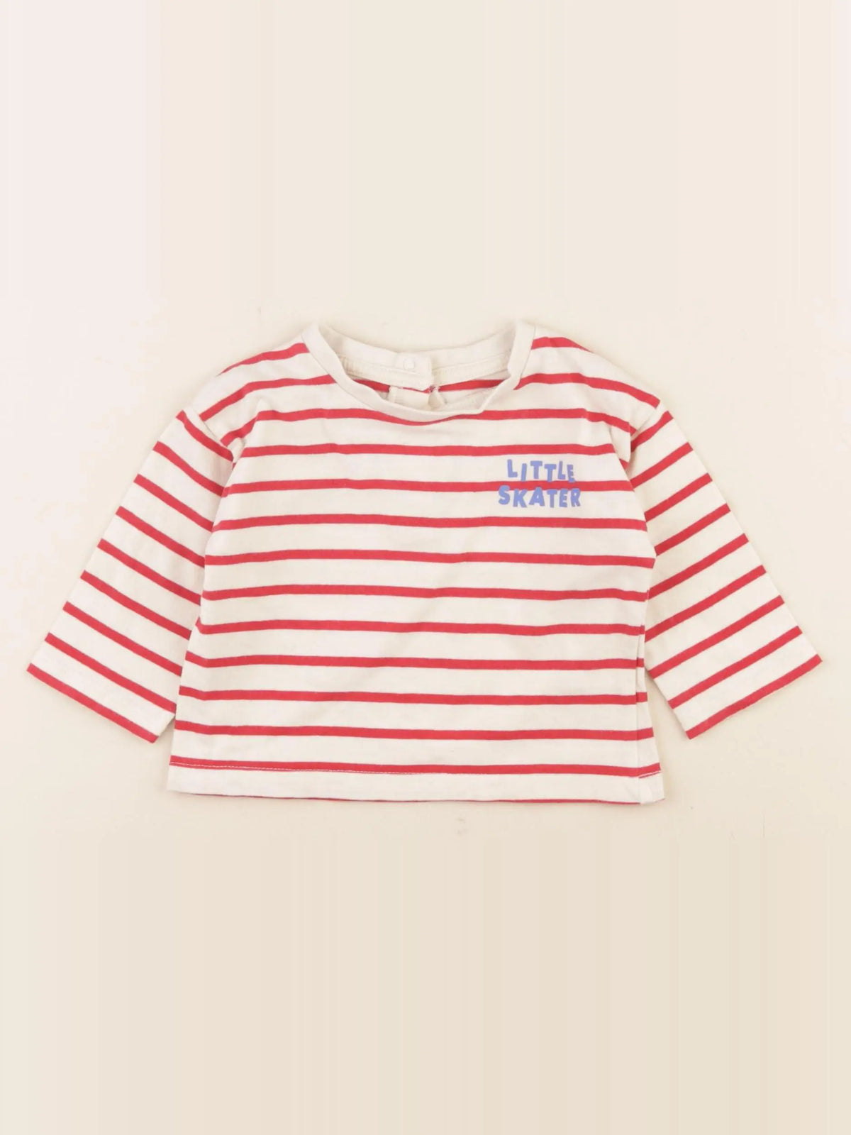 Vertbaudet - tee-shirt rouge, beige - 6 mois