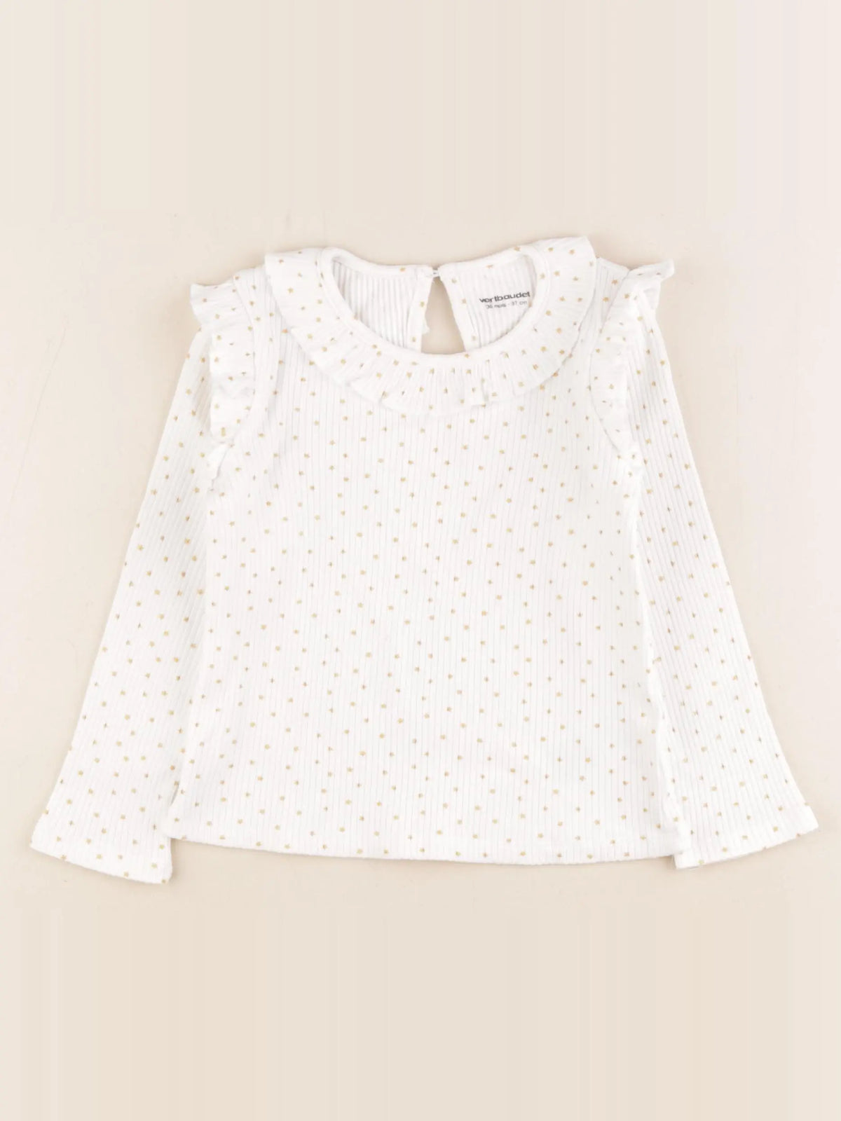 Vertbaudet - tee-shirt blanc, jaune - 36 mois