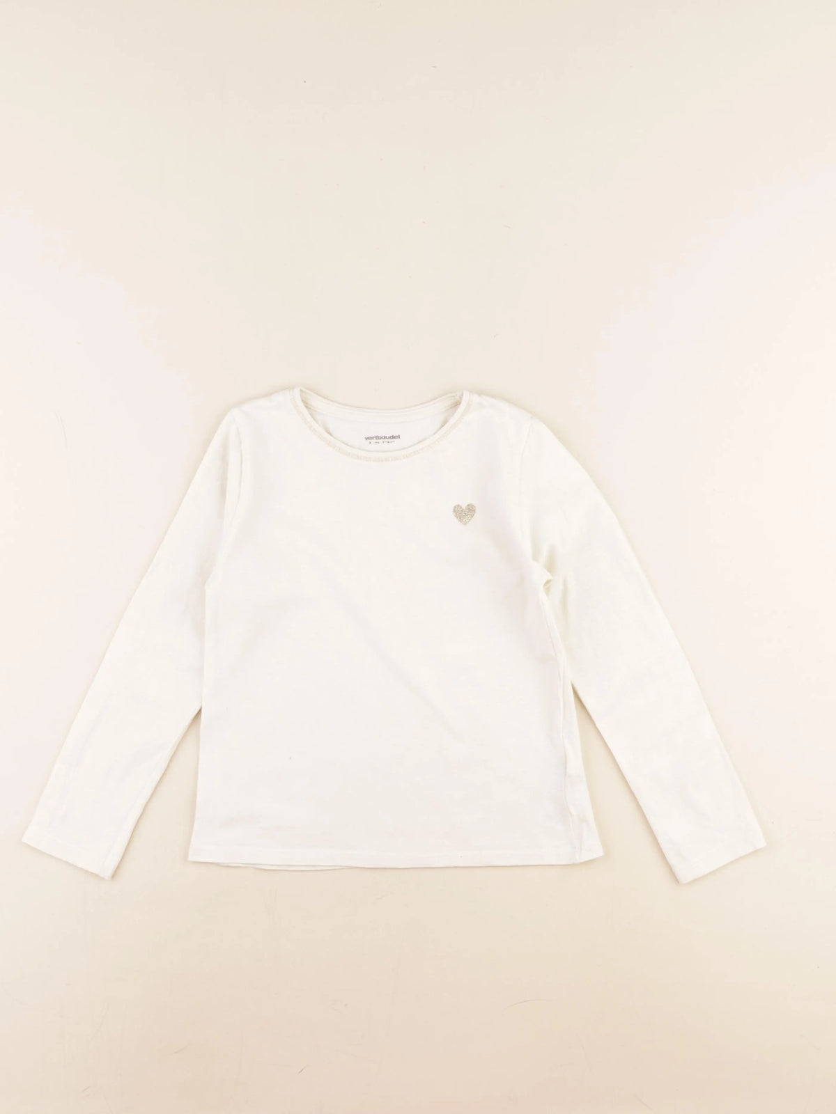 Vertbaudet - tee-shirt beige - 6 ans