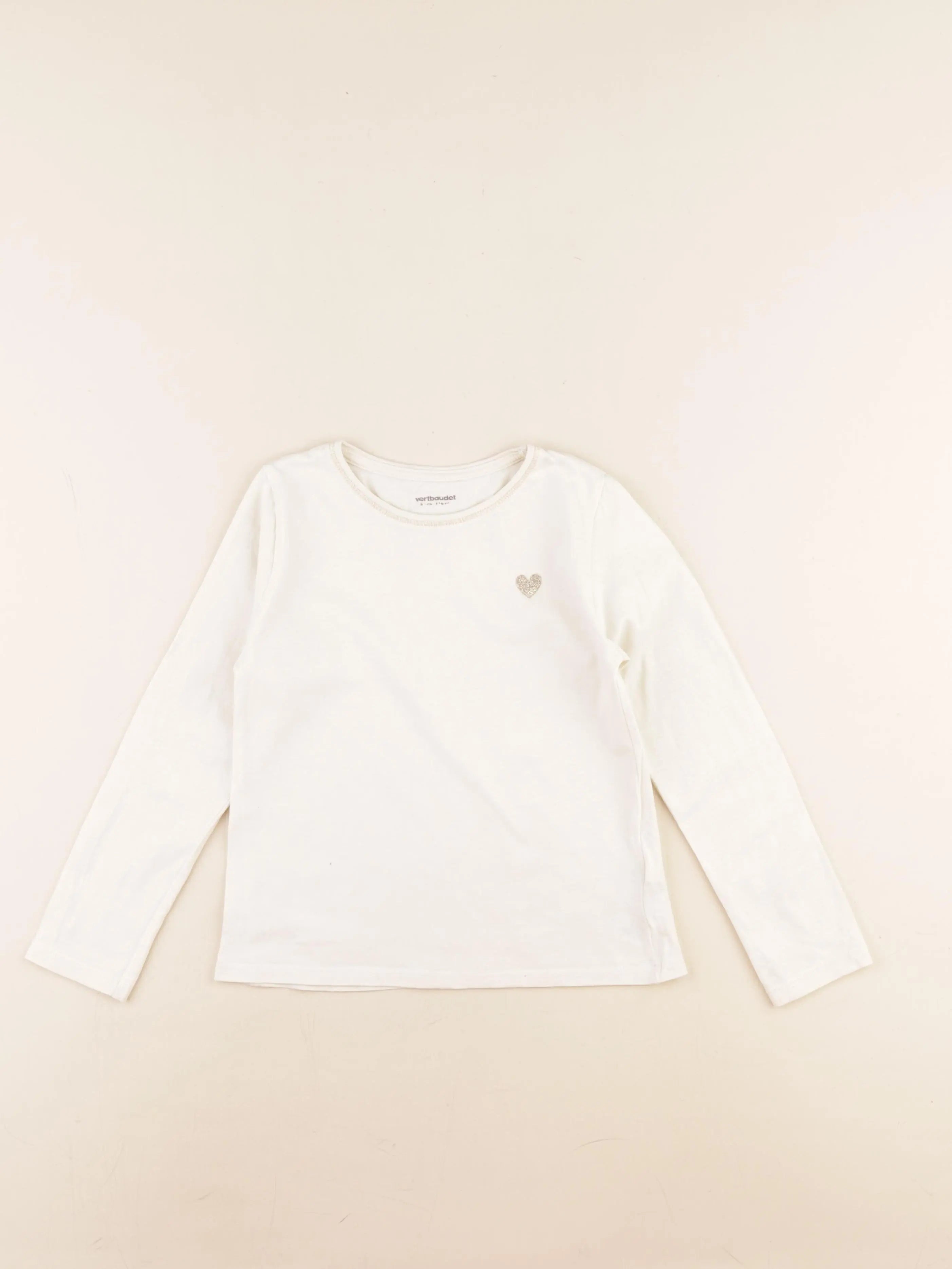 Vertbaudet - tee-shirt beige - 6 ans