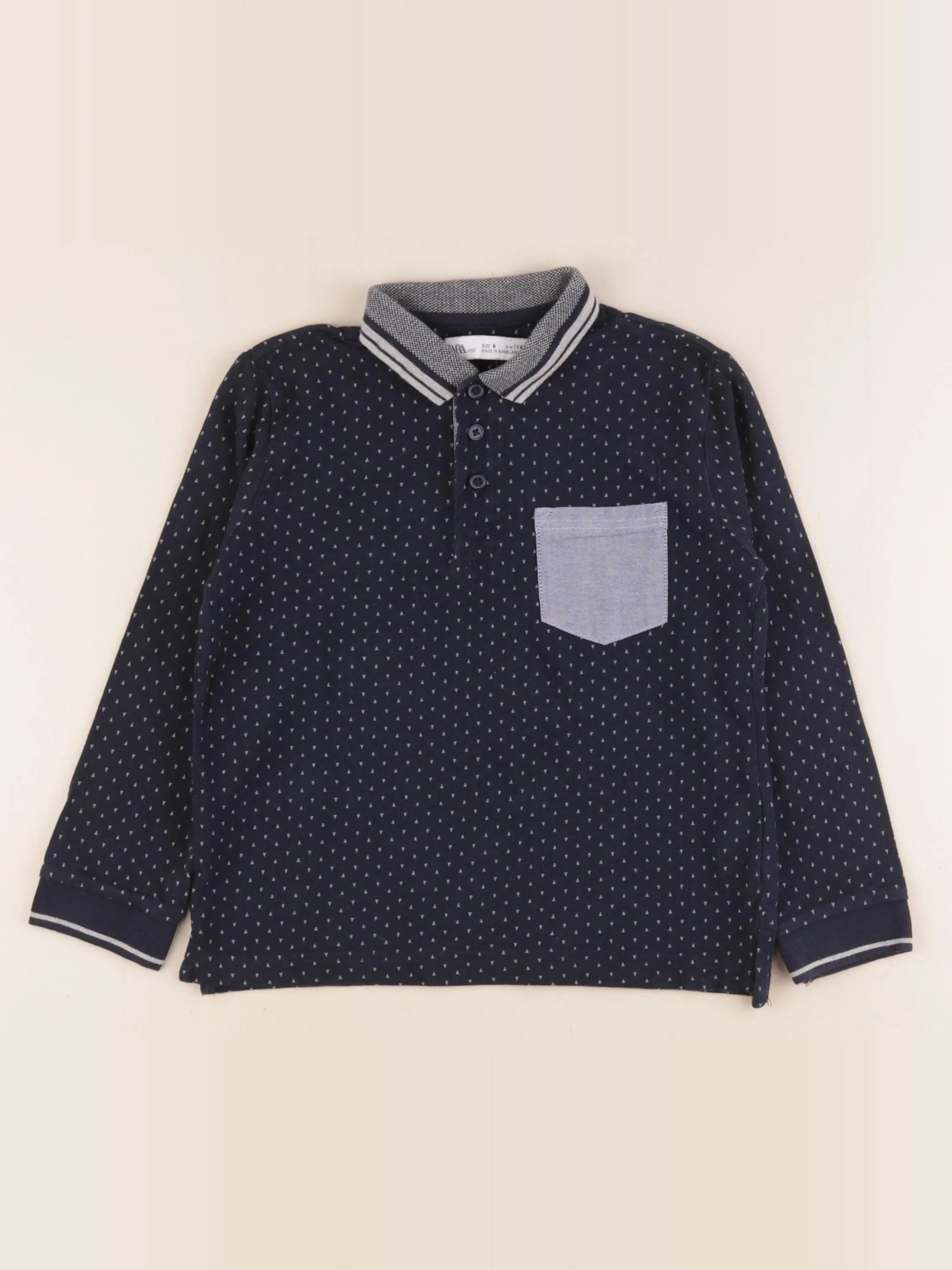 Zara - polo bleu - 6 ans