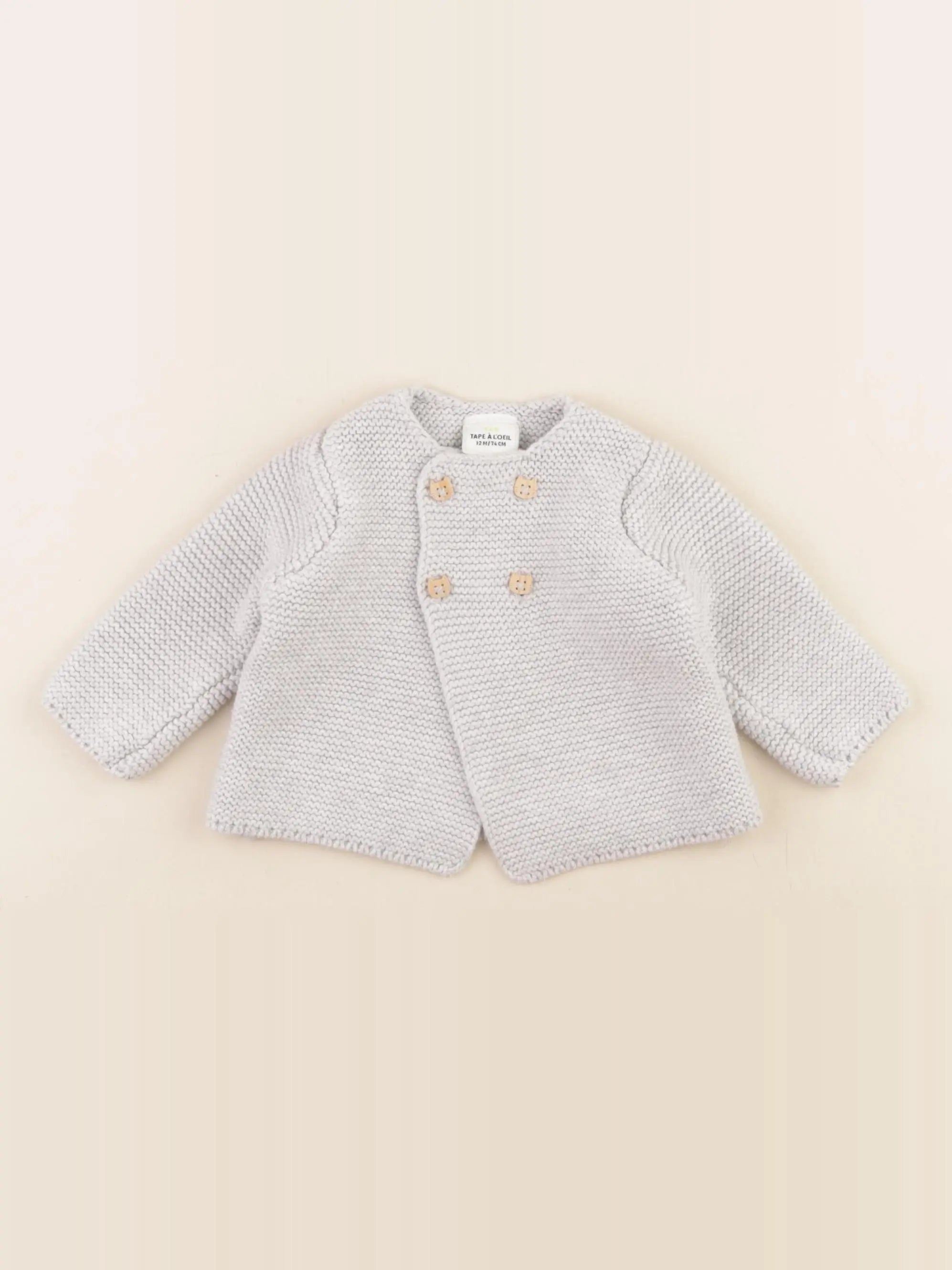 Tape à l'oeil - gilet gris - 12 mois