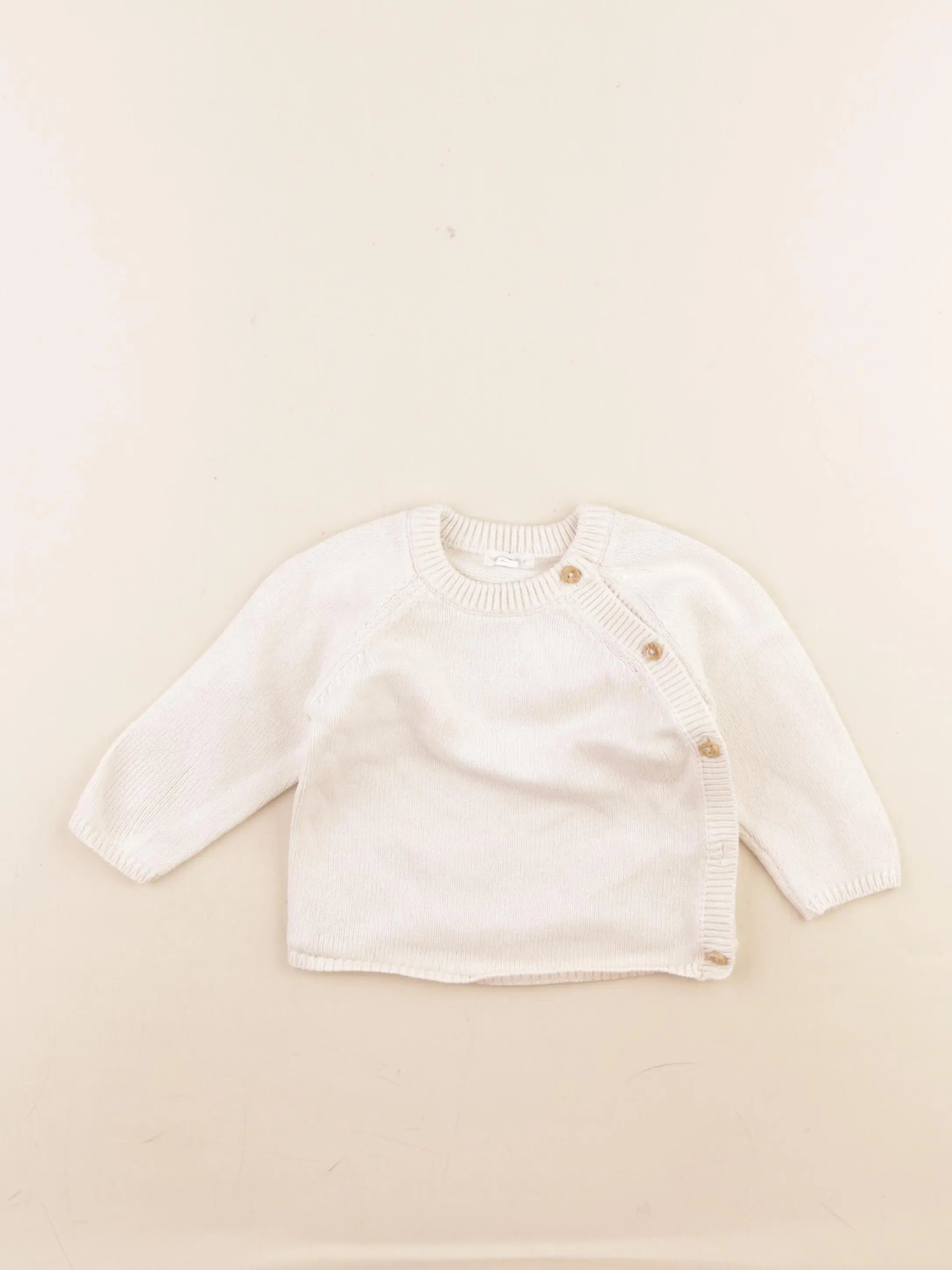 Vertbaudet - pull beige - 9 mois