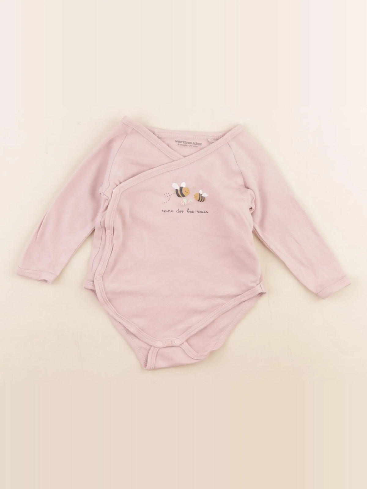 Vertbaudet - body rose - 9 mois