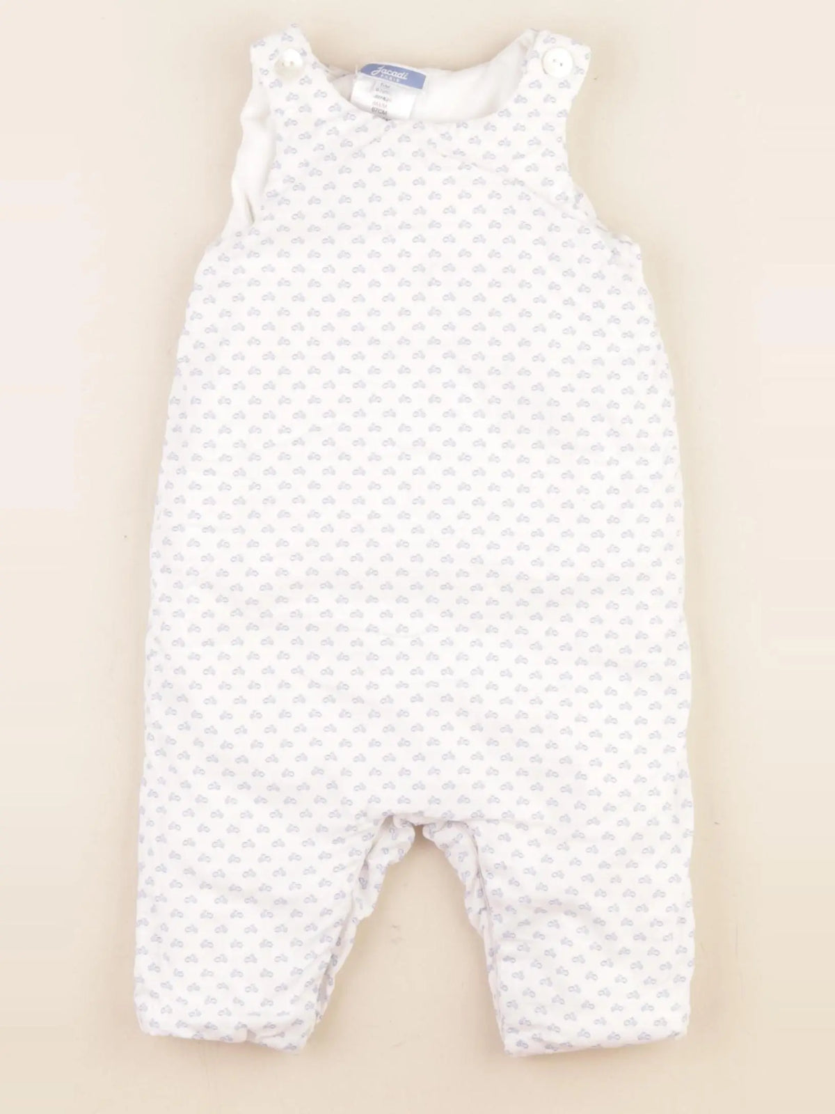 Jacadi - salopette doublé blanc, bleu - 6 mois