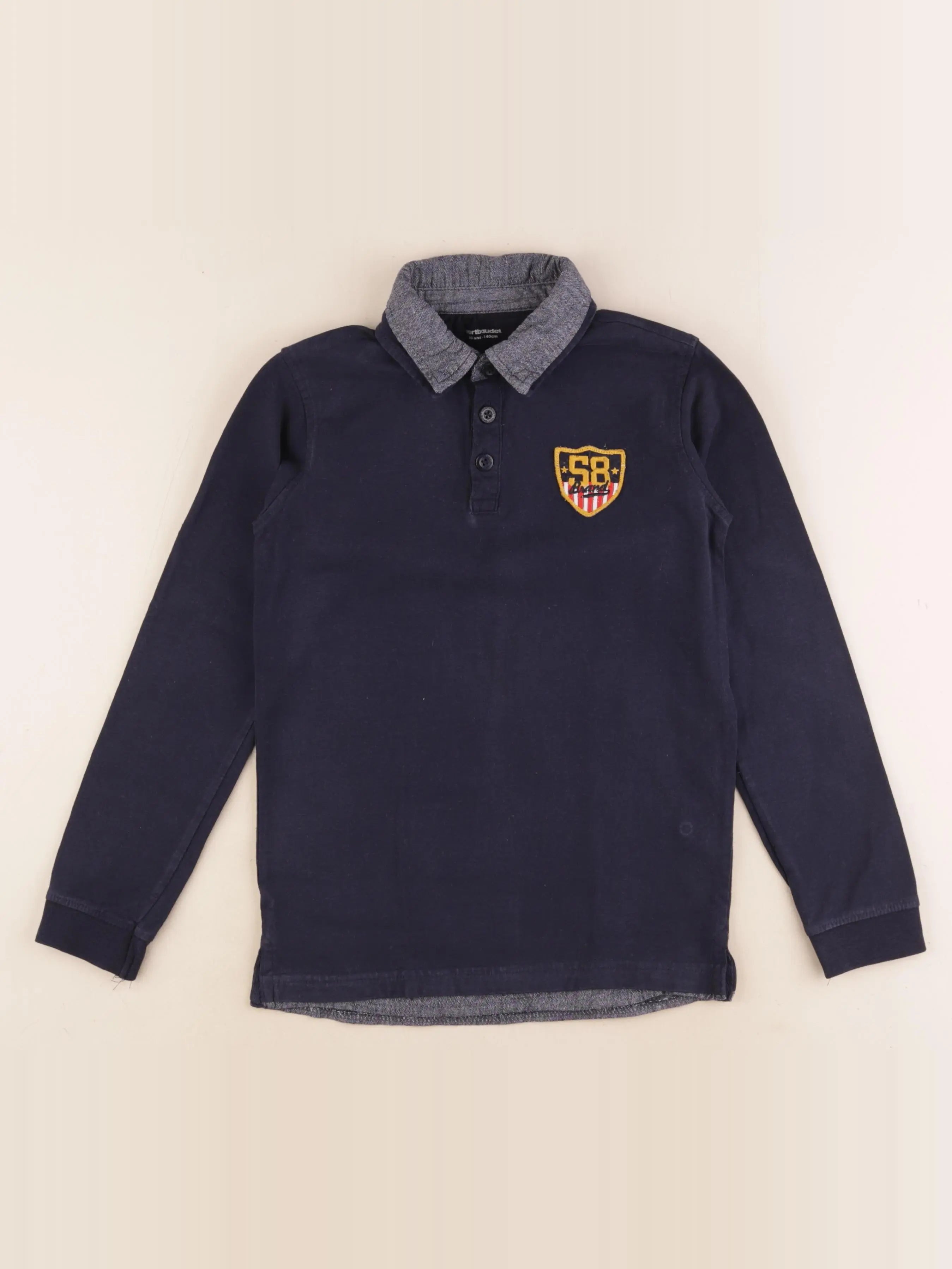 Vertbaudet - polo bleu - 8 ans