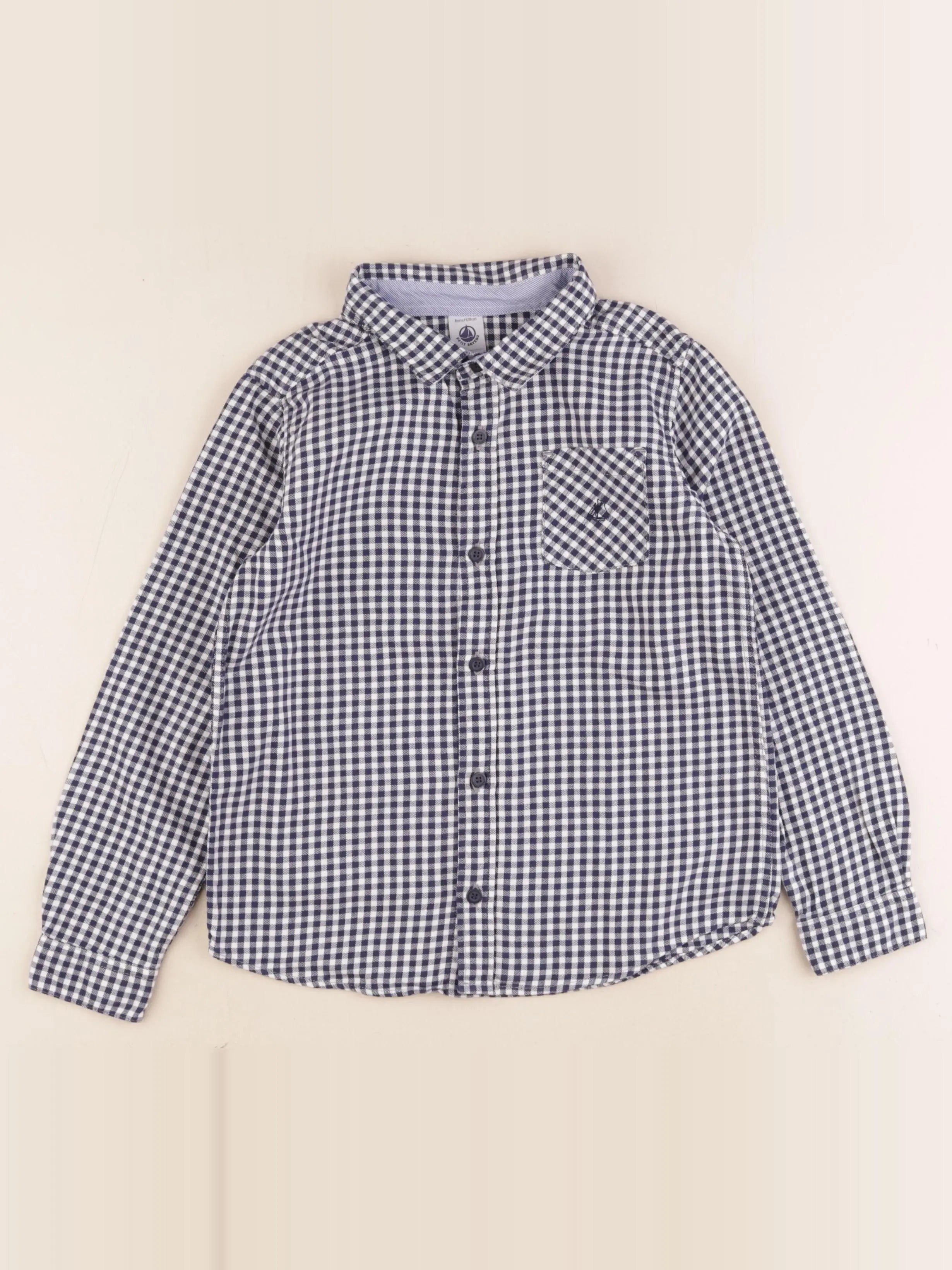 Petit Bateau - chemise bleu - 8 ans