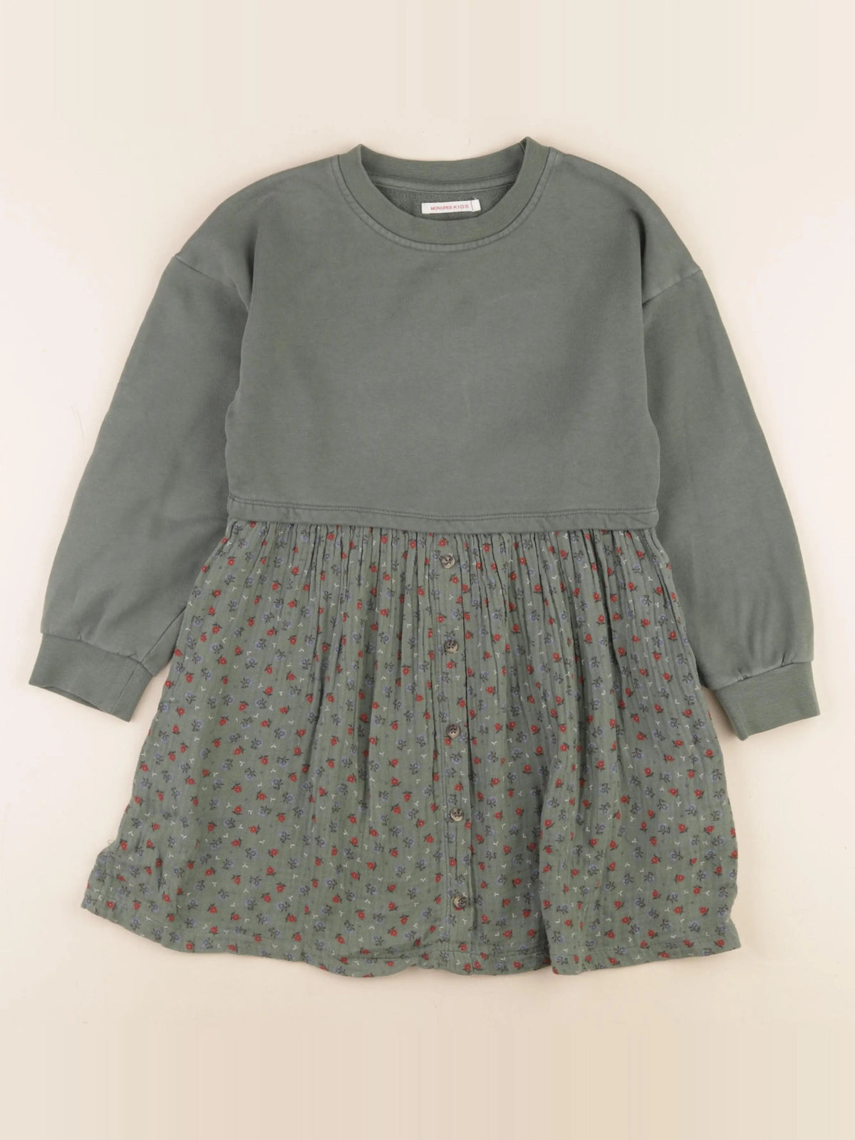 Monoprix - robe vert - 8 ans