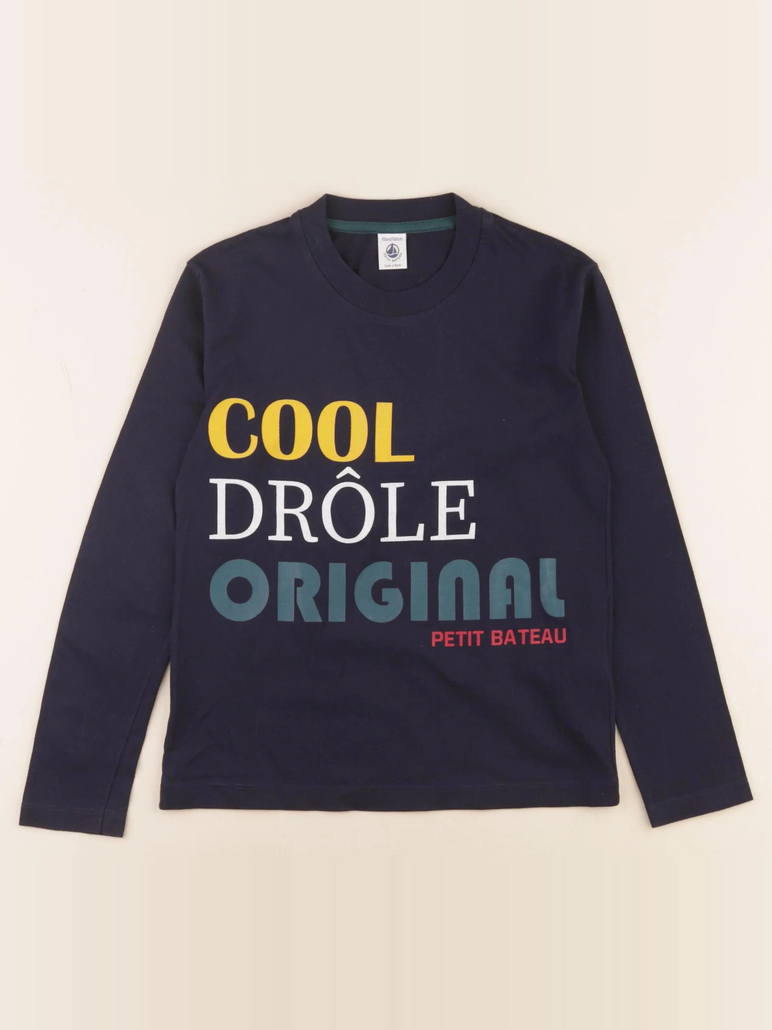 Petit Bateau - tee-shirt bleu - 10 ans