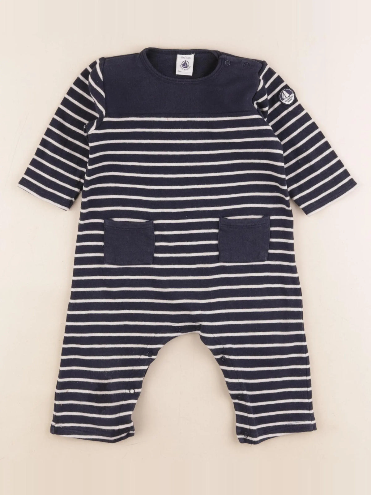 Petit Bateau - combinaison bleu - 12 mois