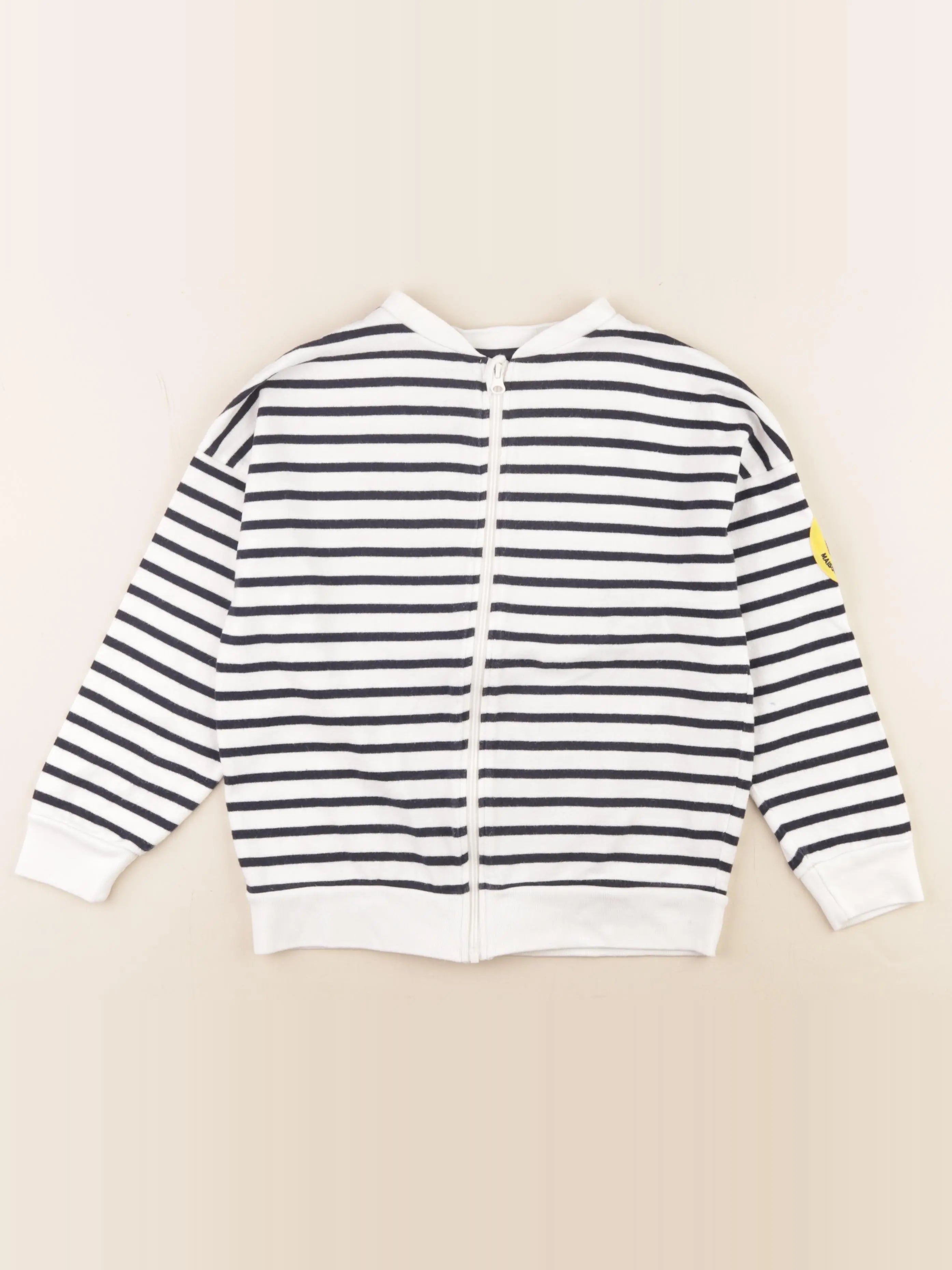 Petit Bateau - sweat blanc, bleu - 8 ans