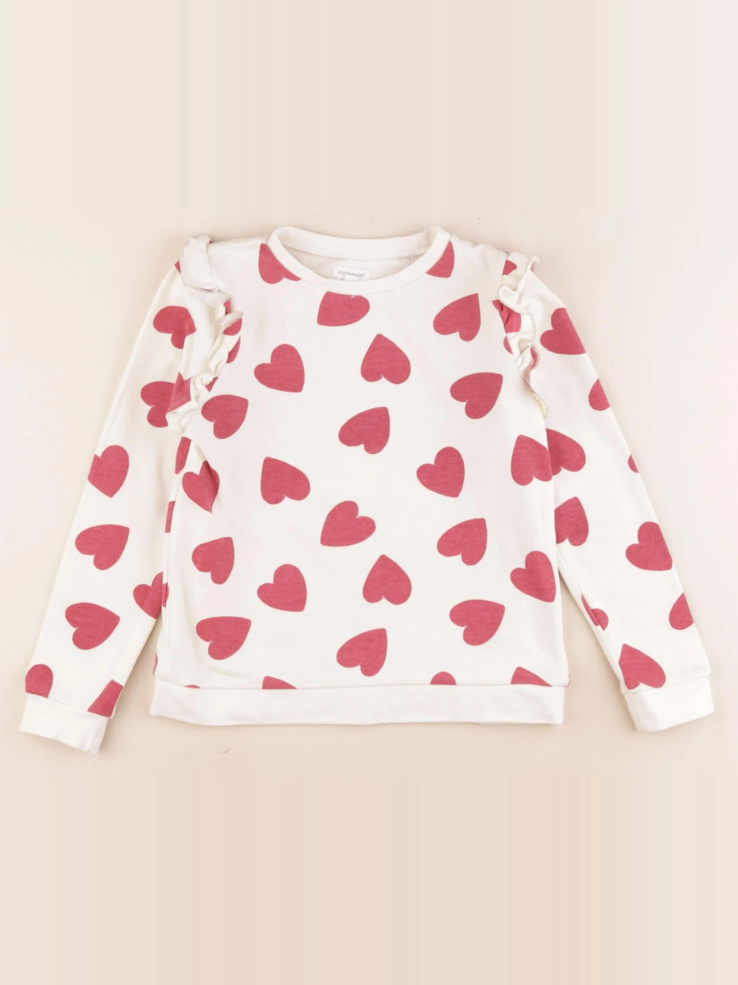Vertbaudet - sweat rouge - 8 ans