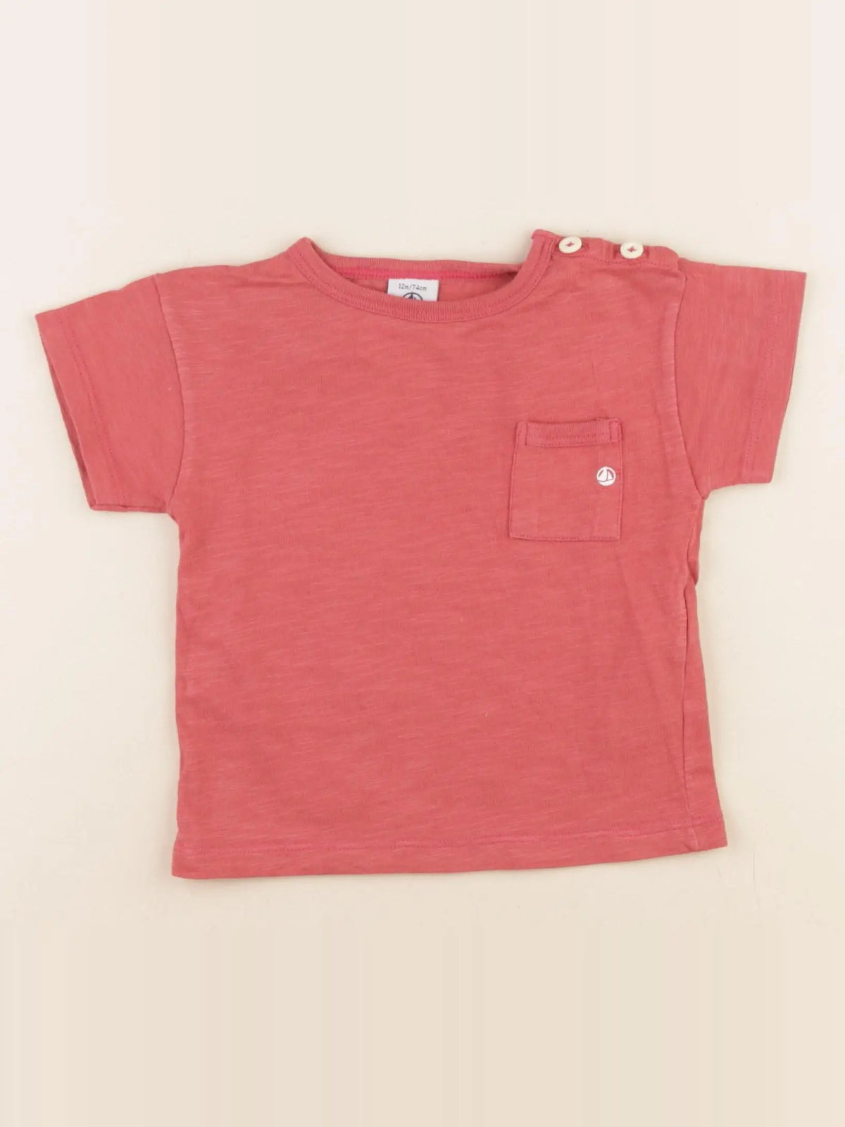 Petit Bateau - tee-shirt rouge - 12 mois